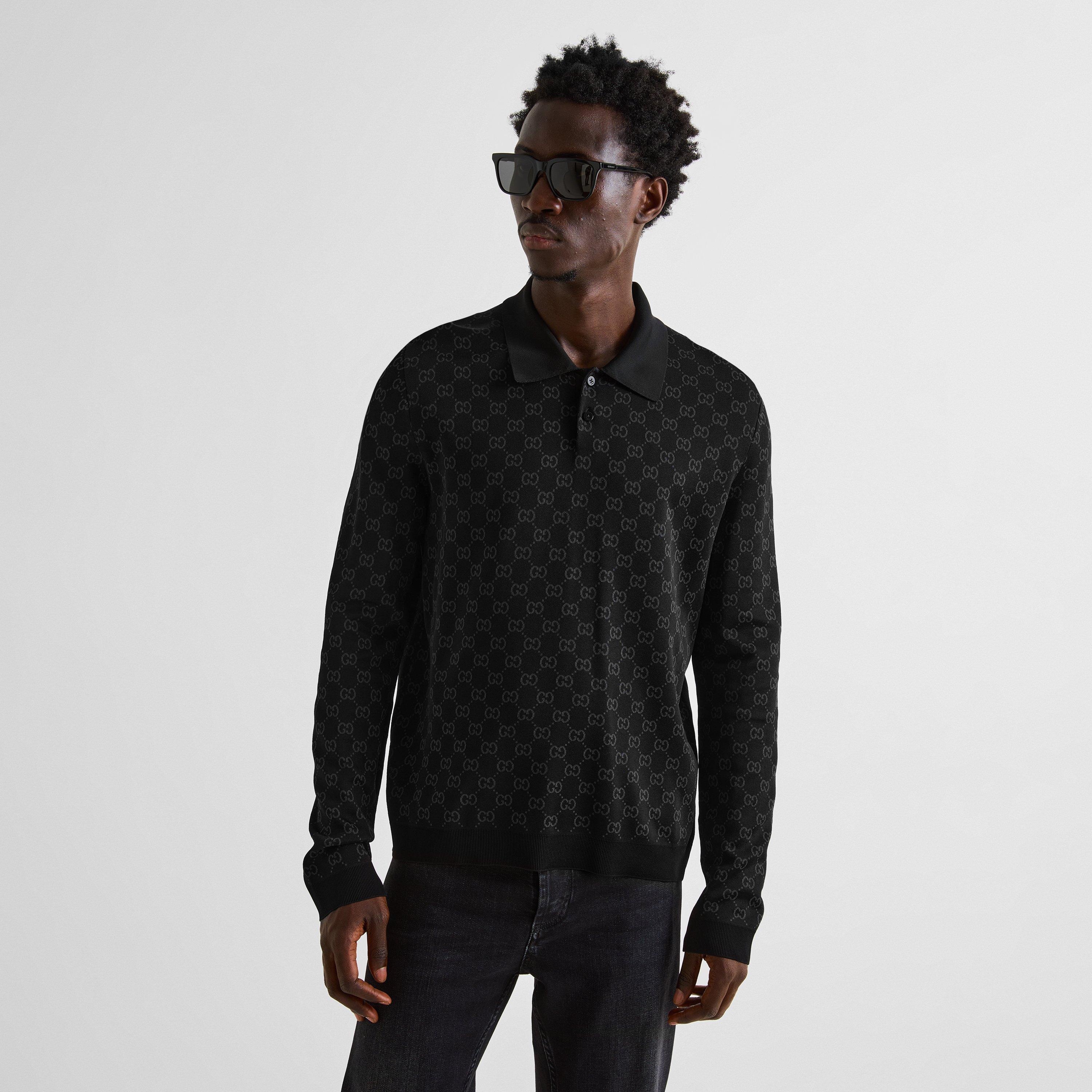 Black/Grey - Gucci - Gucci AO GG LS Polo Sn64 - 3