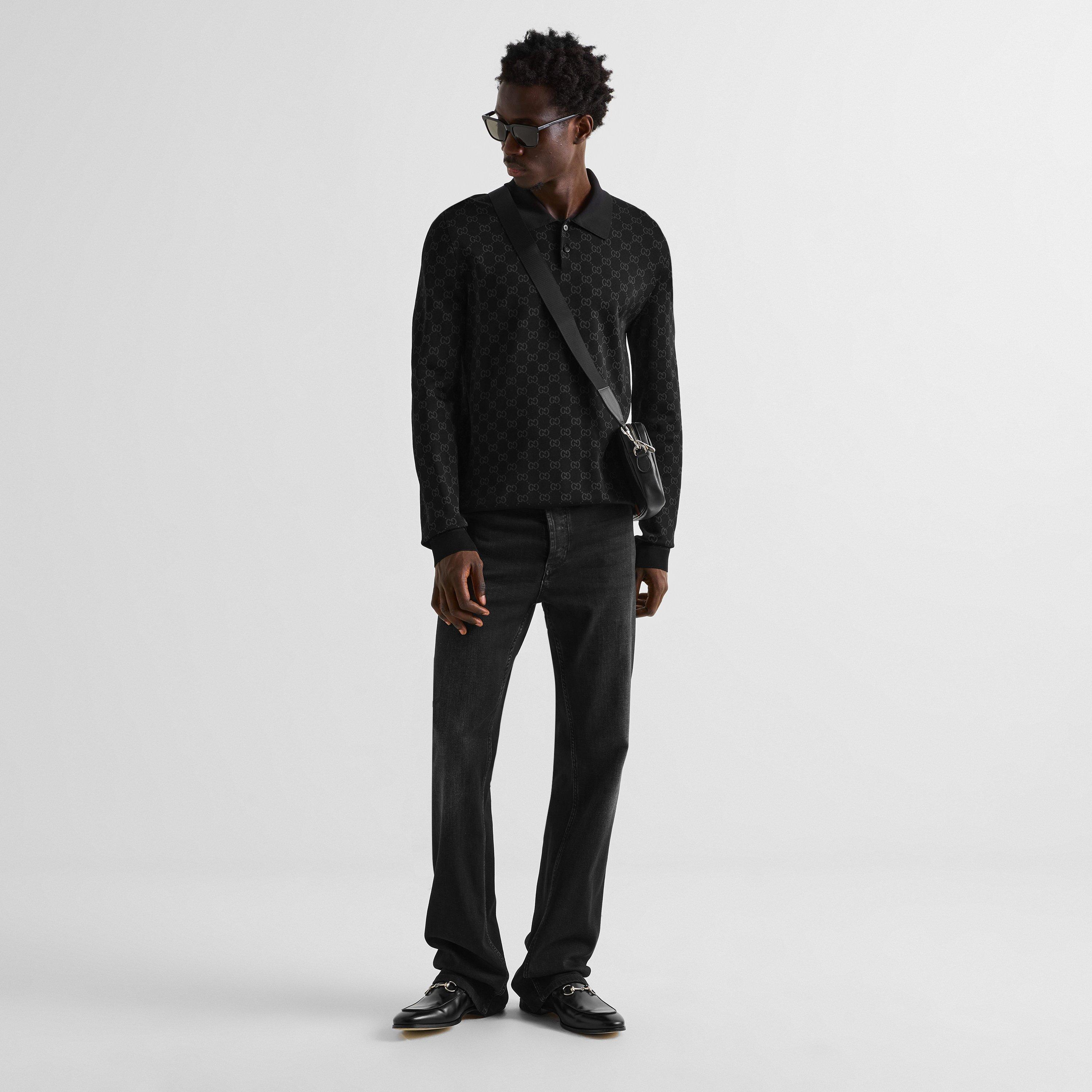 Black/Grey - Gucci - Gucci AO GG LS Polo Sn64 - 5