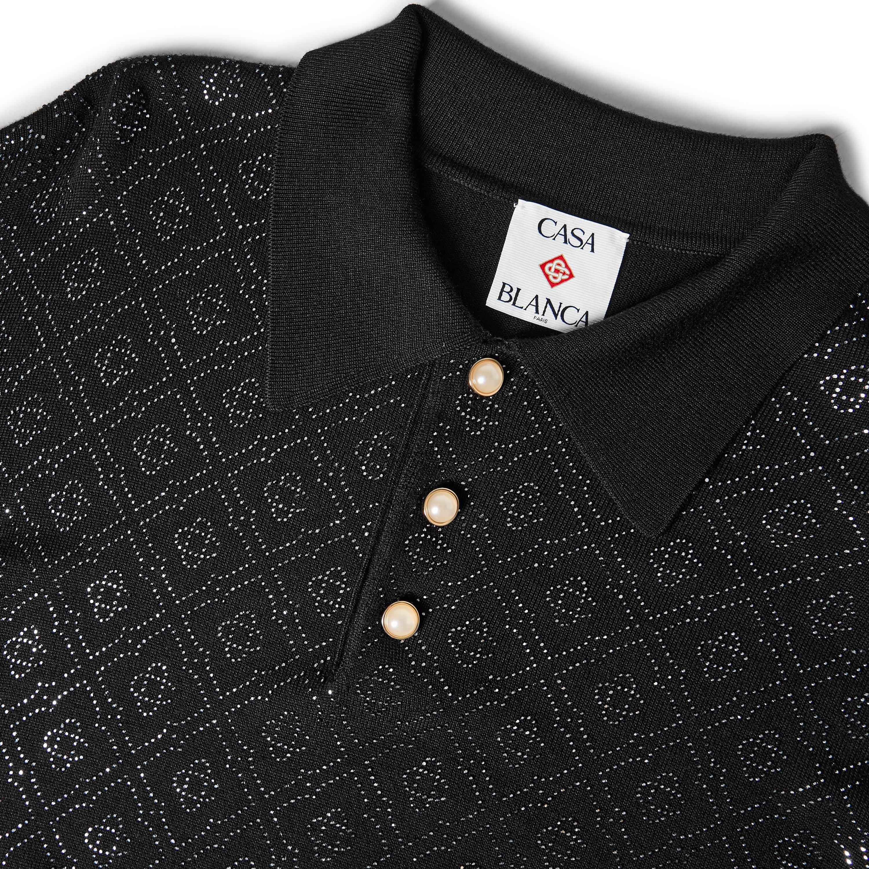 Black - Casablanca - Men's Monogram Long Sleeve Polo Shirt - 5