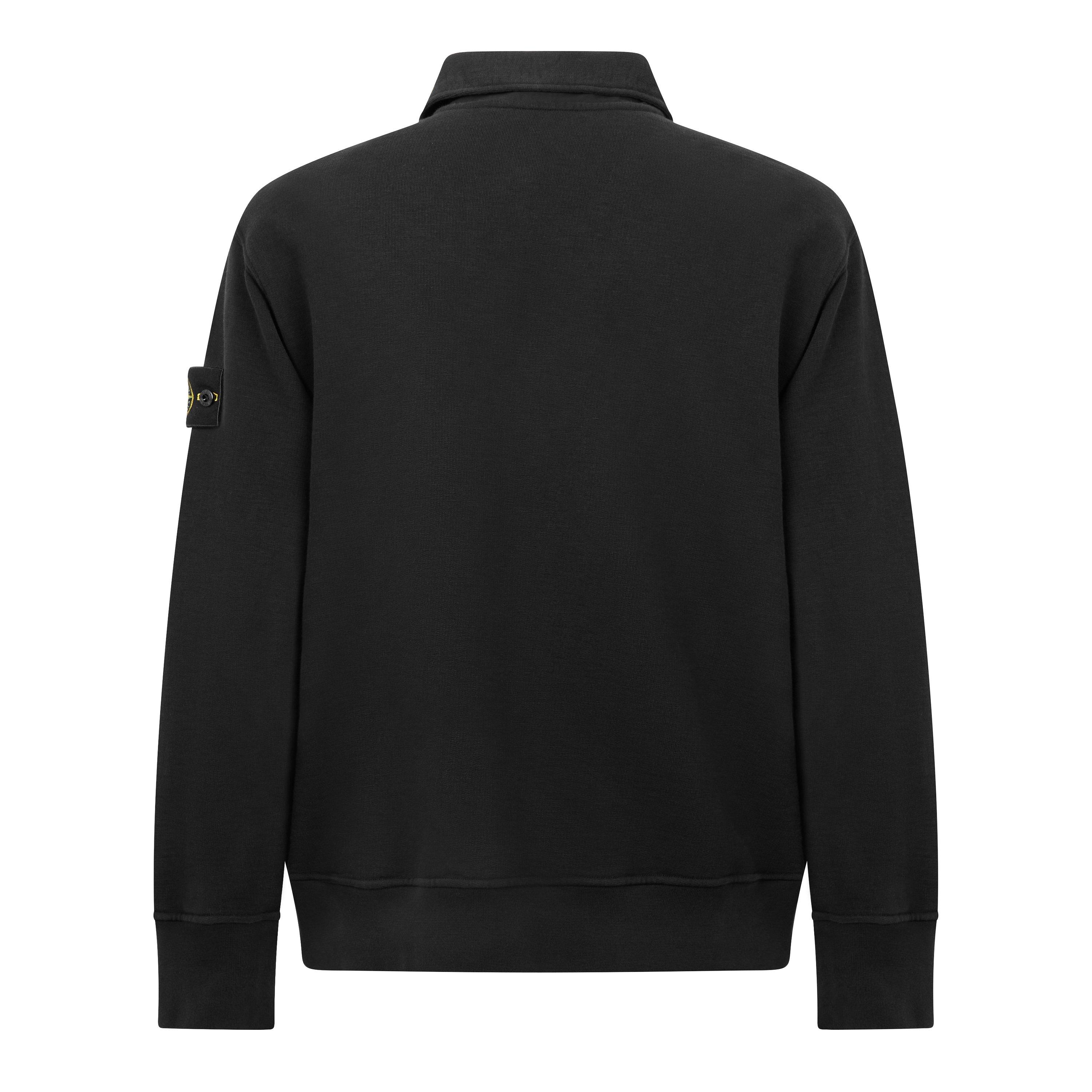 Black V0029 - Stone Island - Stone LS Fleece Polo Sn64 - 2