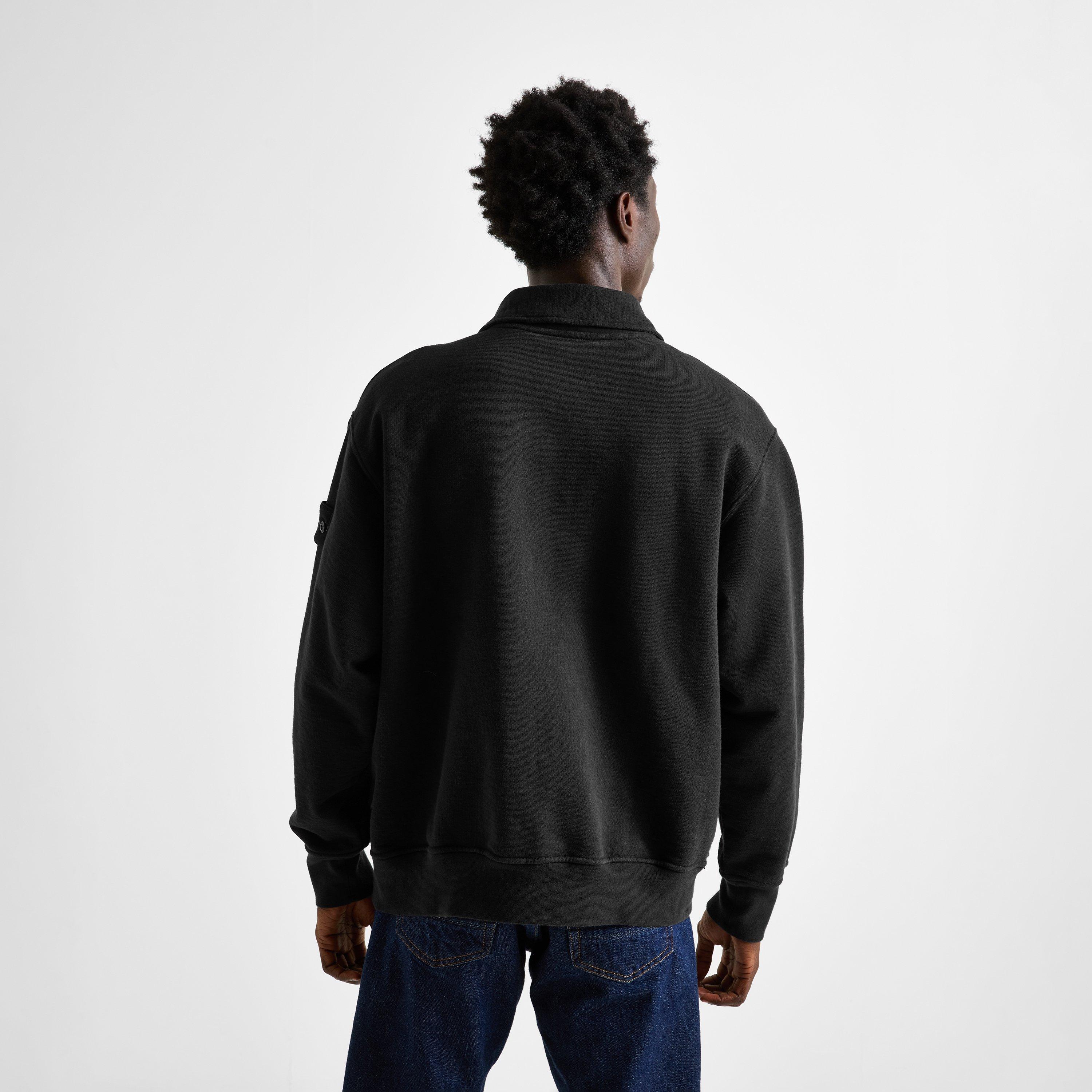 Black V0029 - Stone Island - Stone LS Fleece Polo Sn64 - 4