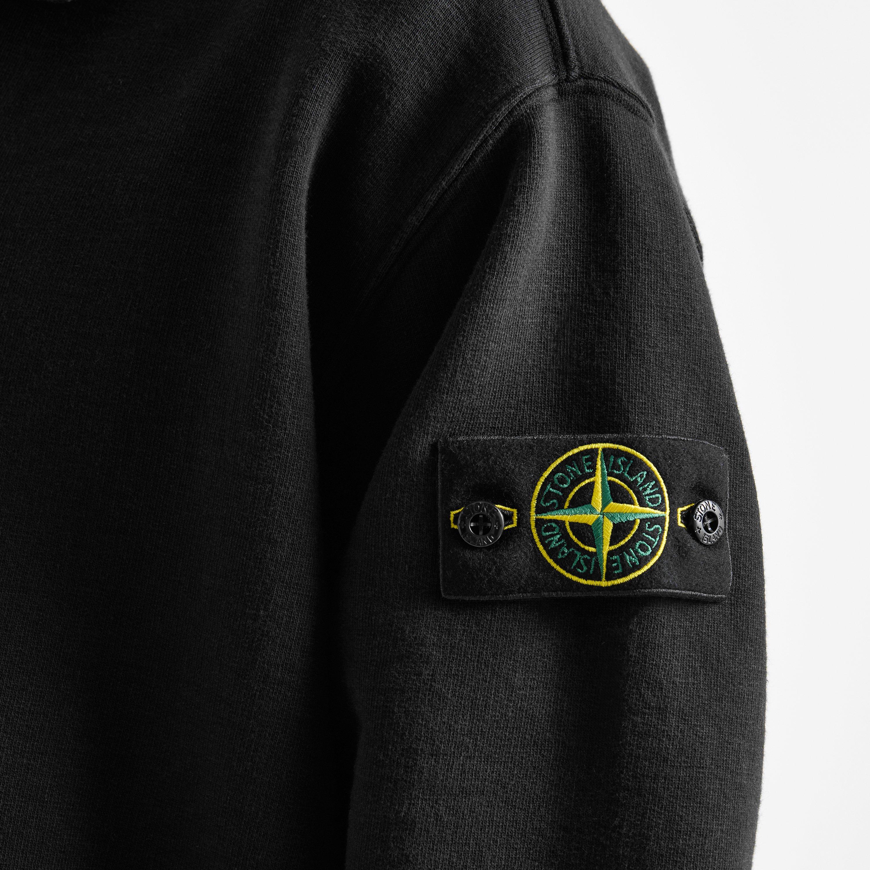 Black V0029 - Stone Island - Stone LS Fleece Polo Sn64 - 5