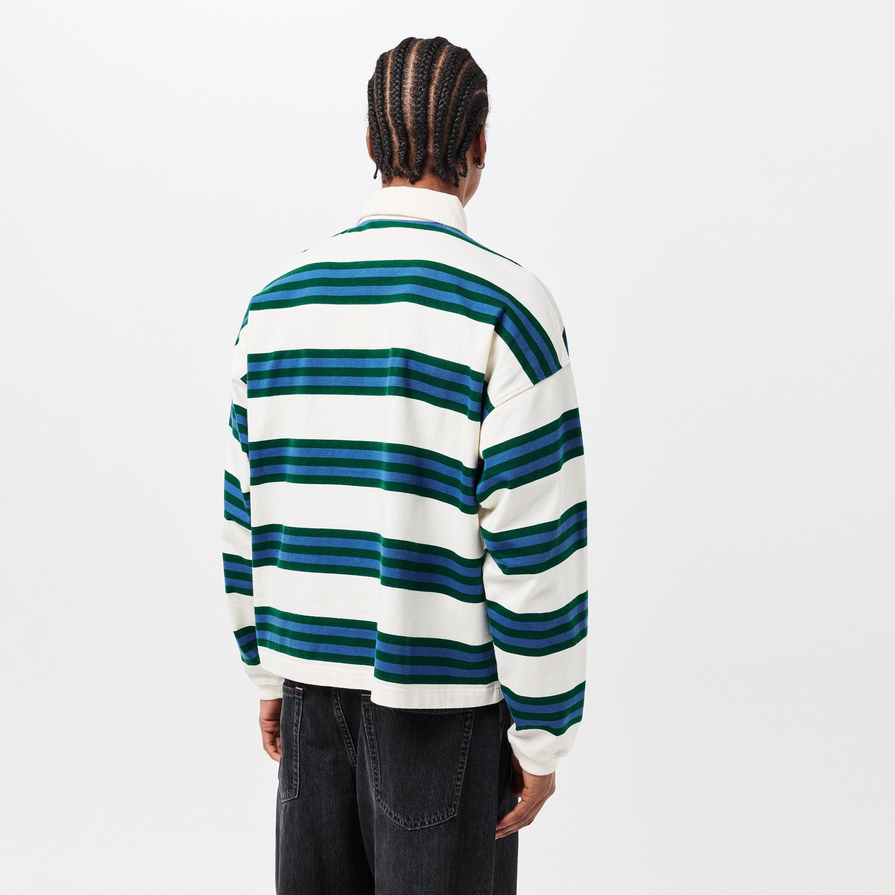 Stripe Navy - Summer Games - Men's Long-Sleeve Polo Shirt - 4