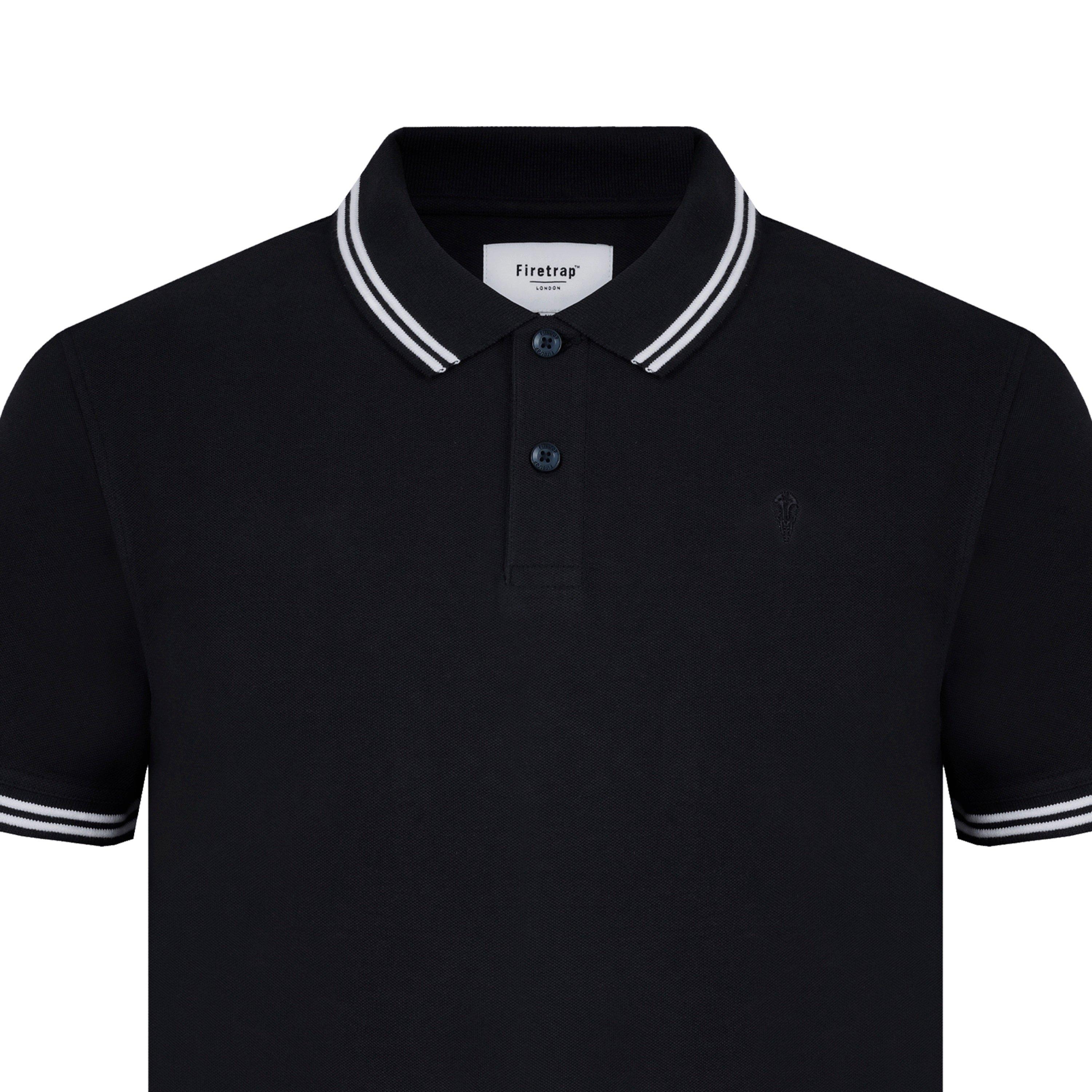 Preto - Firetrap - Lazer Polo Shirt Mens - 3