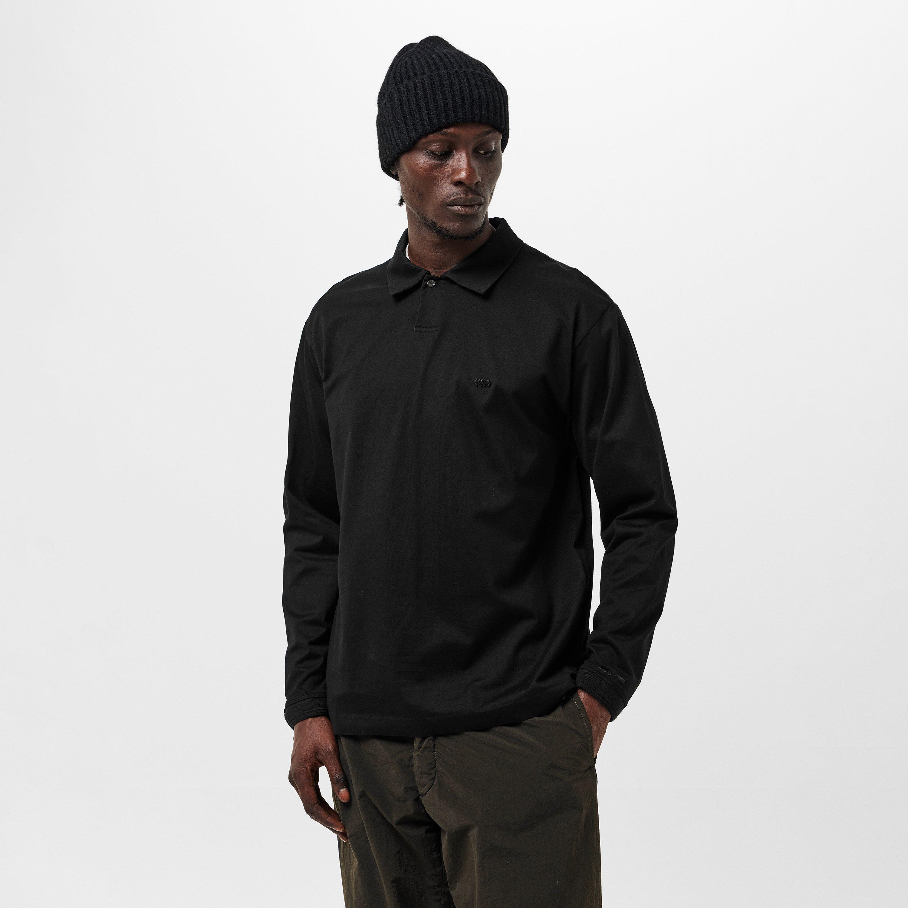 Black 999 - Massimo Osti Studio - Men's Long Sleeve Polo Shirt - 3