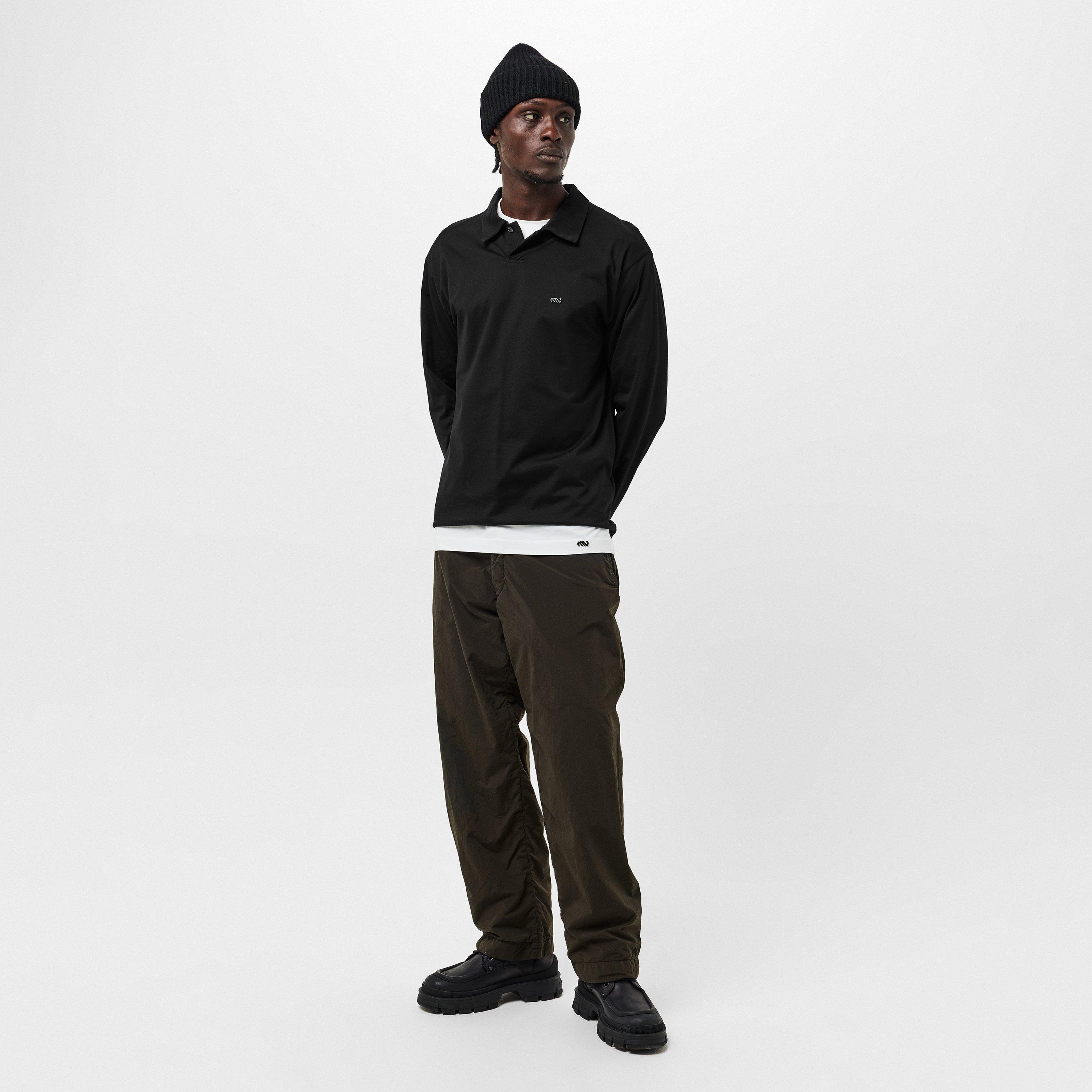 Black 999 - Massimo Osti Studio - Men's Long Sleeve Polo Shirt - 6