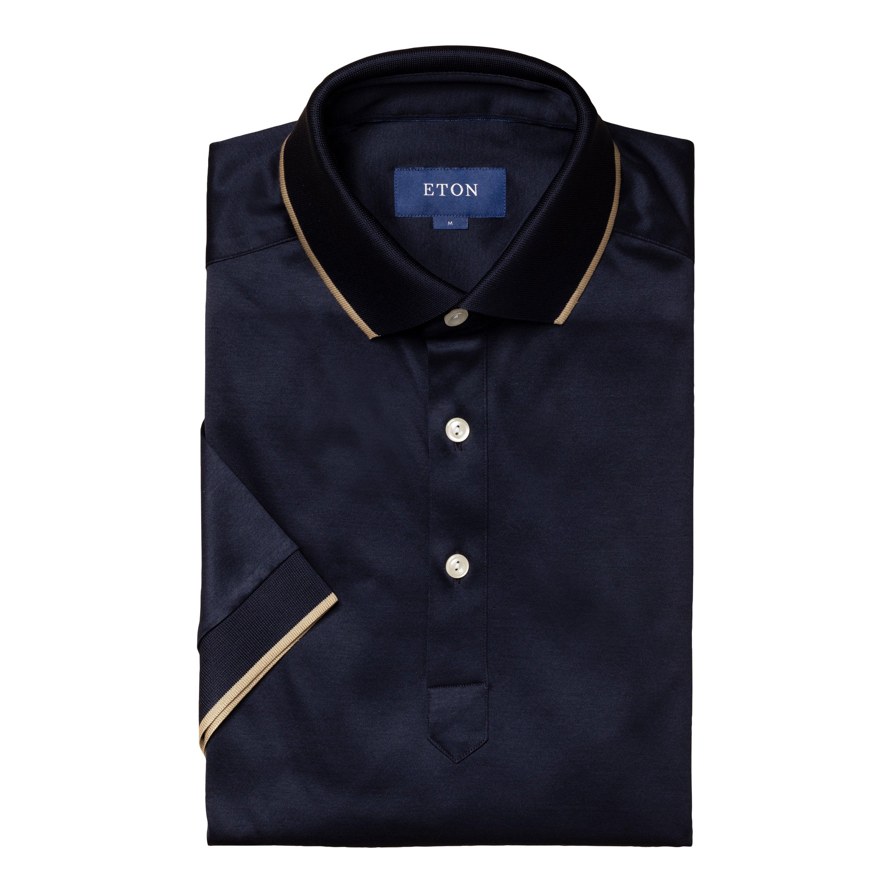Navy - Eton - Filo Di Scozia Polo Shirt Slim Fit - 9
