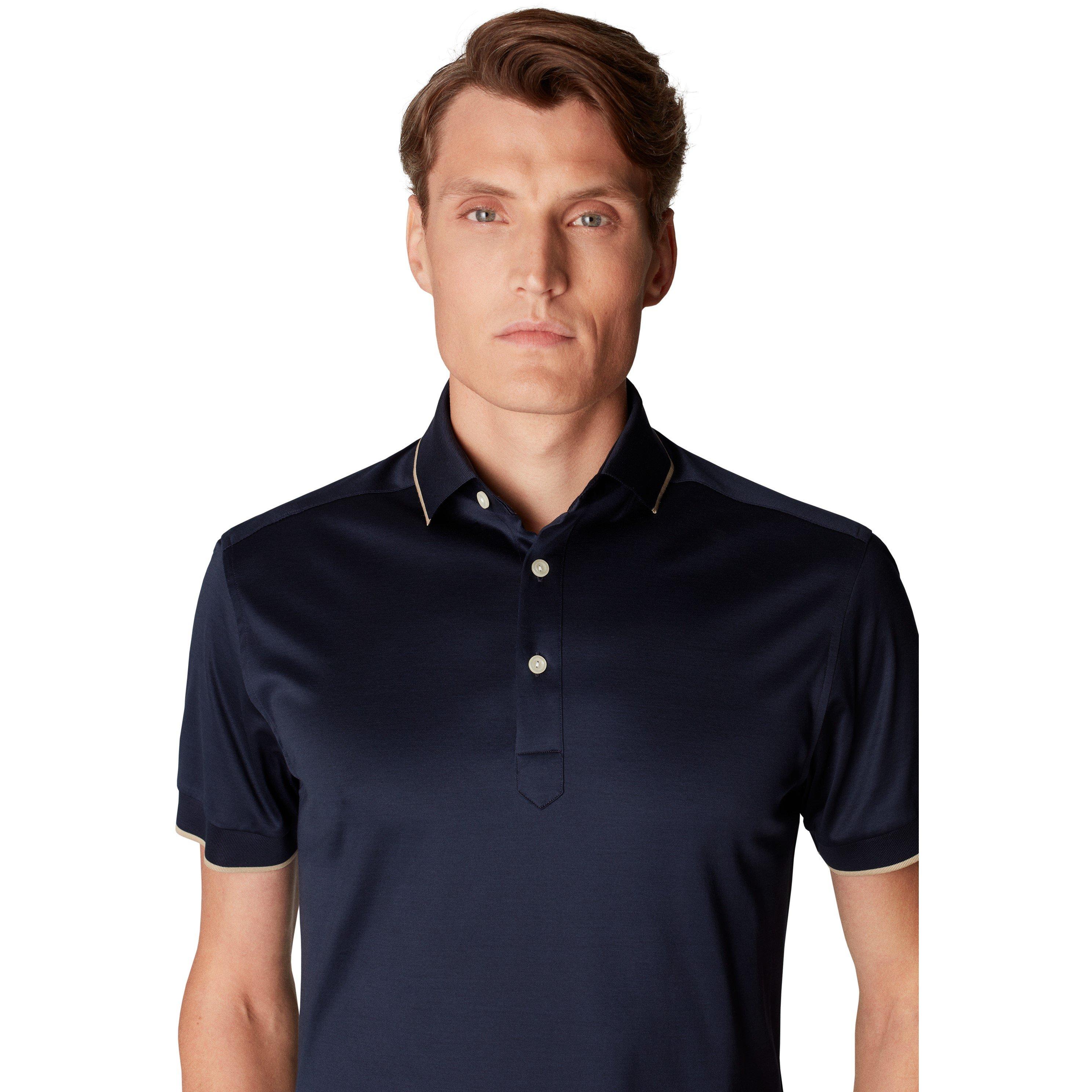 Navy - Eton - Filo Di Scozia Polo Shirt Slim Fit - 4