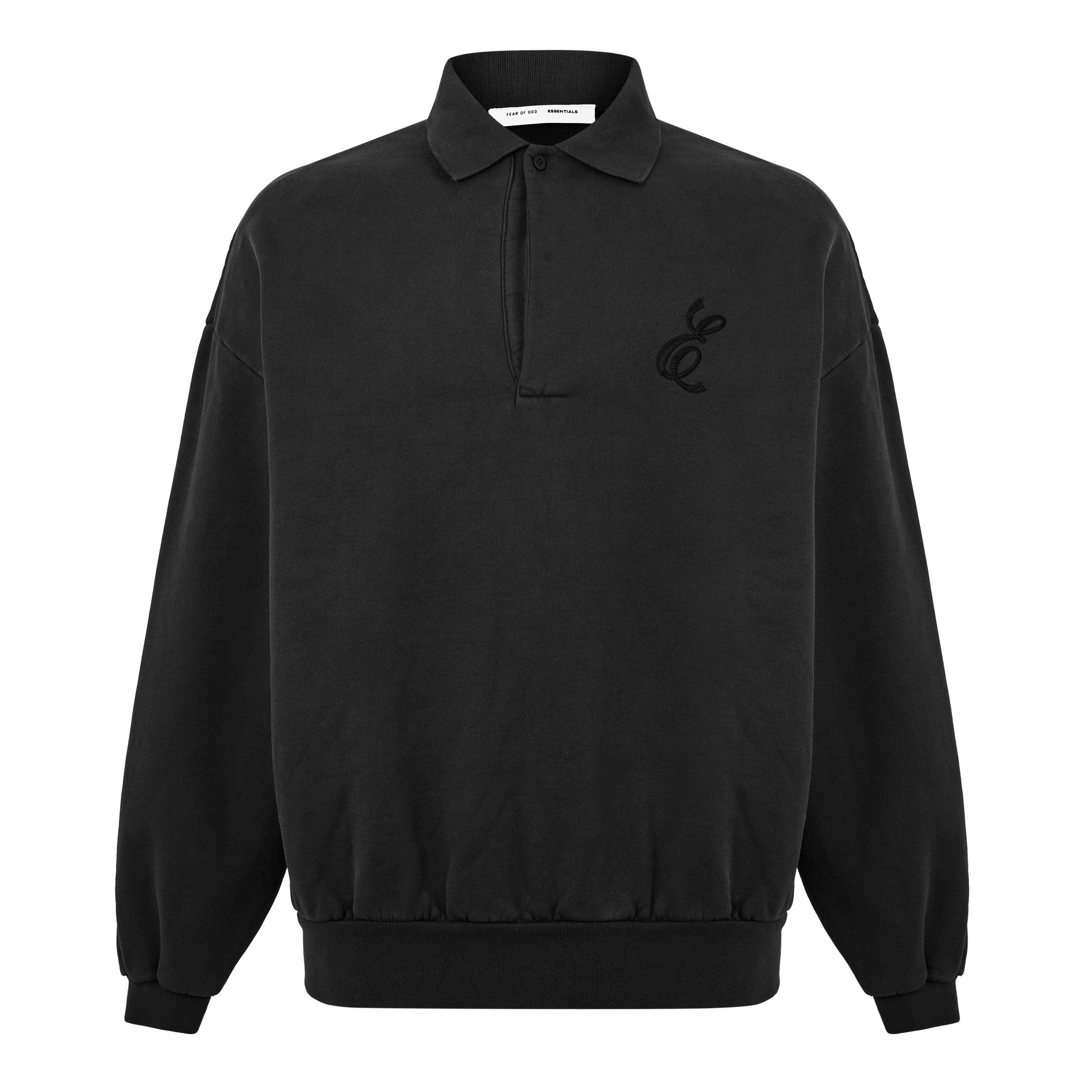 Vintage Black - Fear Of God Essentials - Men's Long Sleeve Polo Shirt - 1