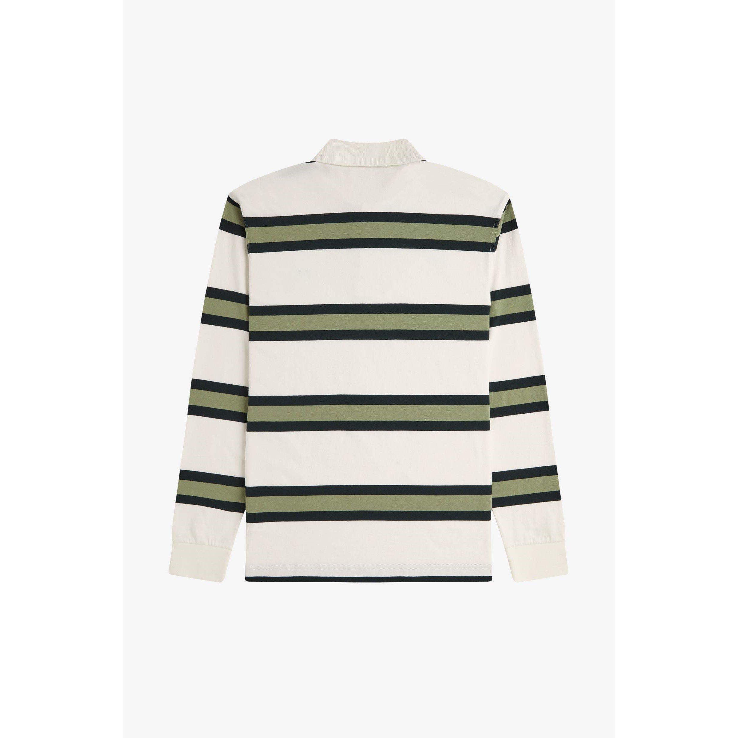 Light Ecru 760 - Fred Perry - Men's Stripe Long-Sleeve Polo Shirt - 5