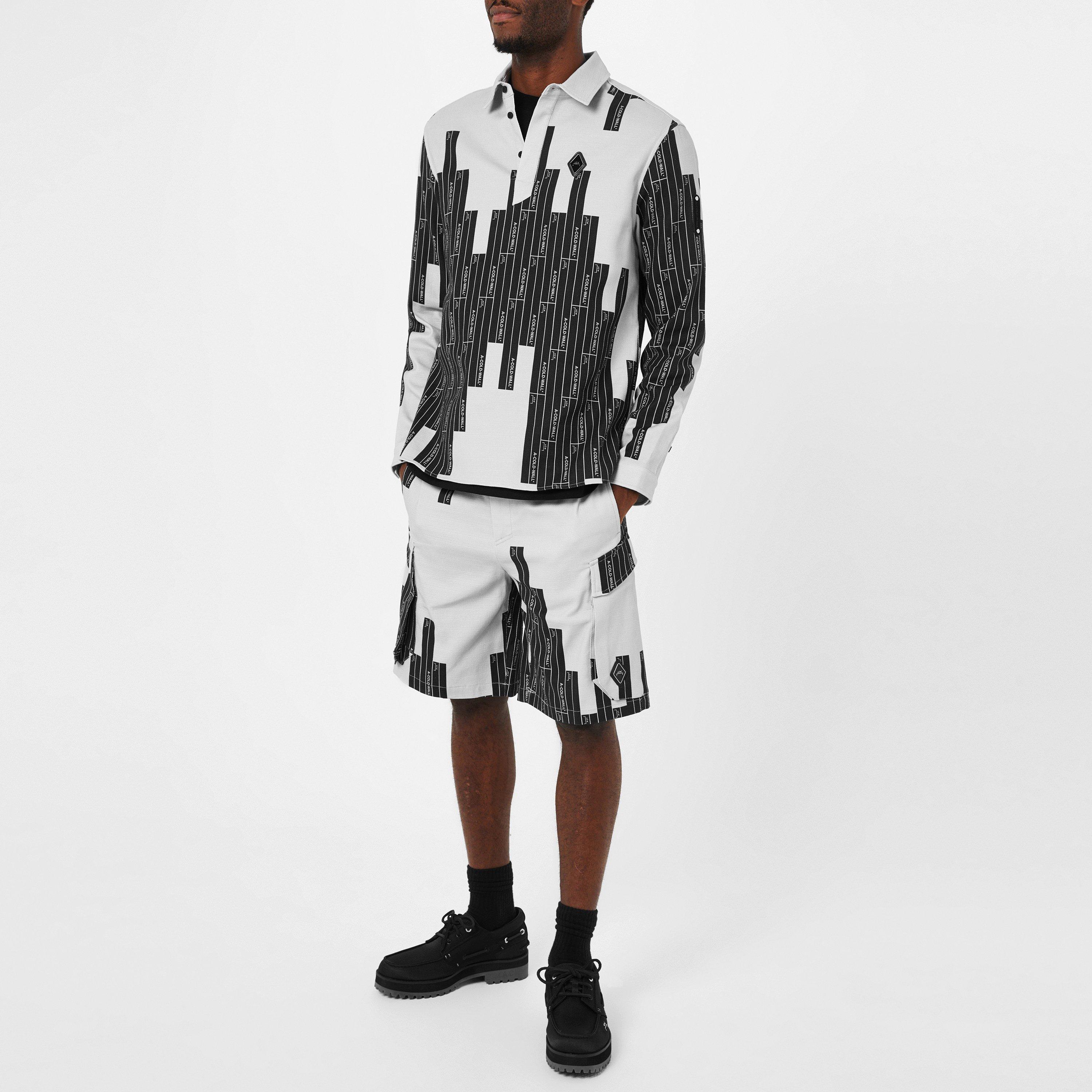 Mid Grey - A-COLD-WALL - Men's Vector Monogram Long-Sleeve Polo Shirt - 6