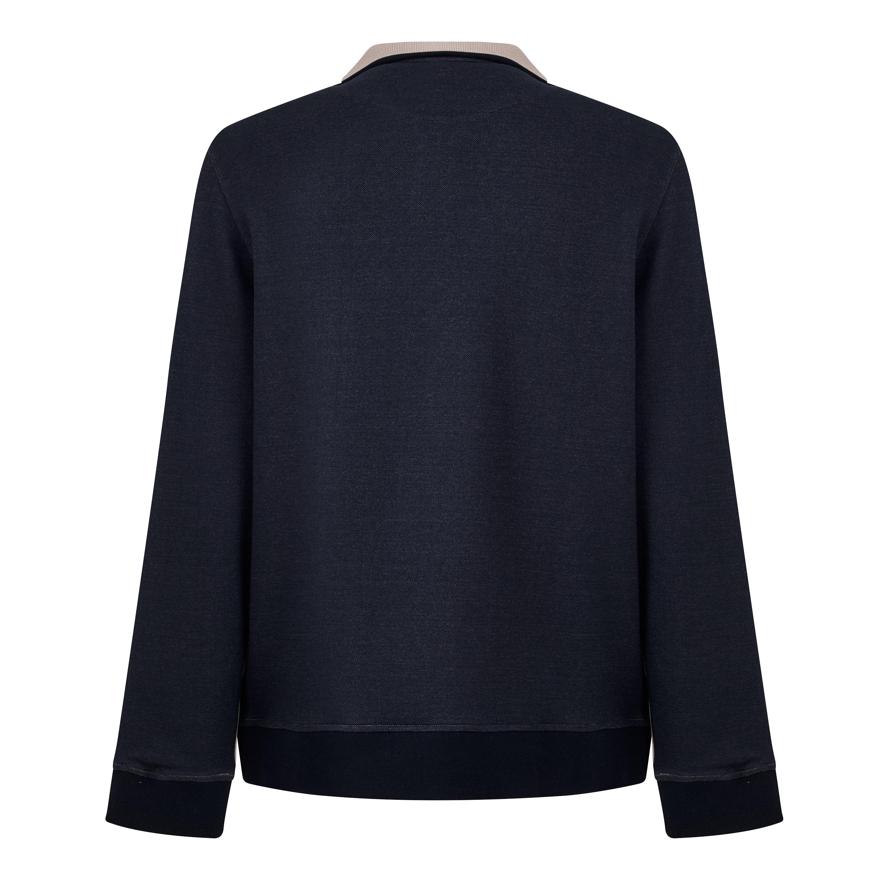 Taupe - Ted Baker - Ted LS 1/2 Zip Polo Sn64 - 2