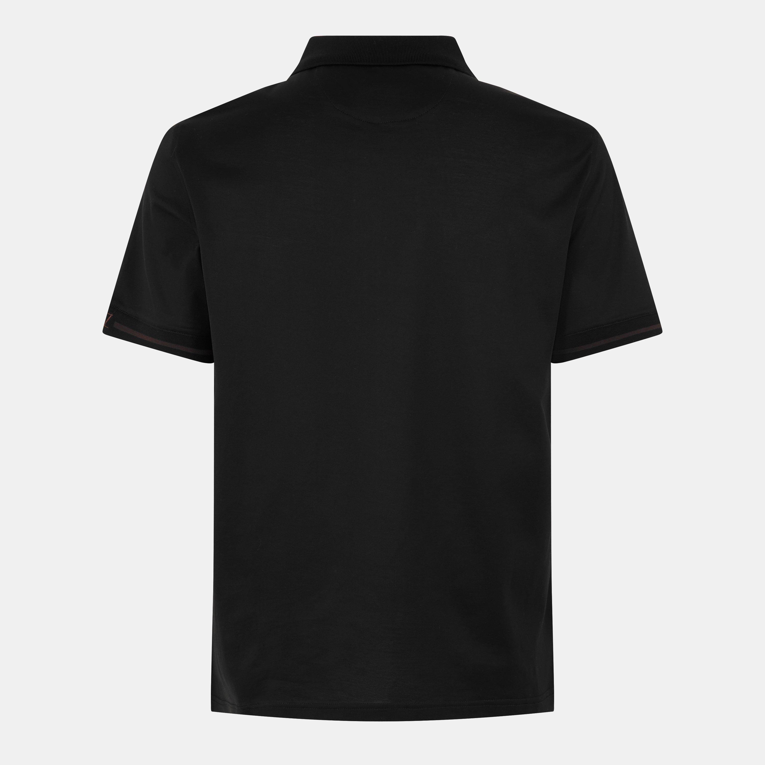 Black - Pal Zileri - Men's Long-Sleeve Polo Shirt - 2