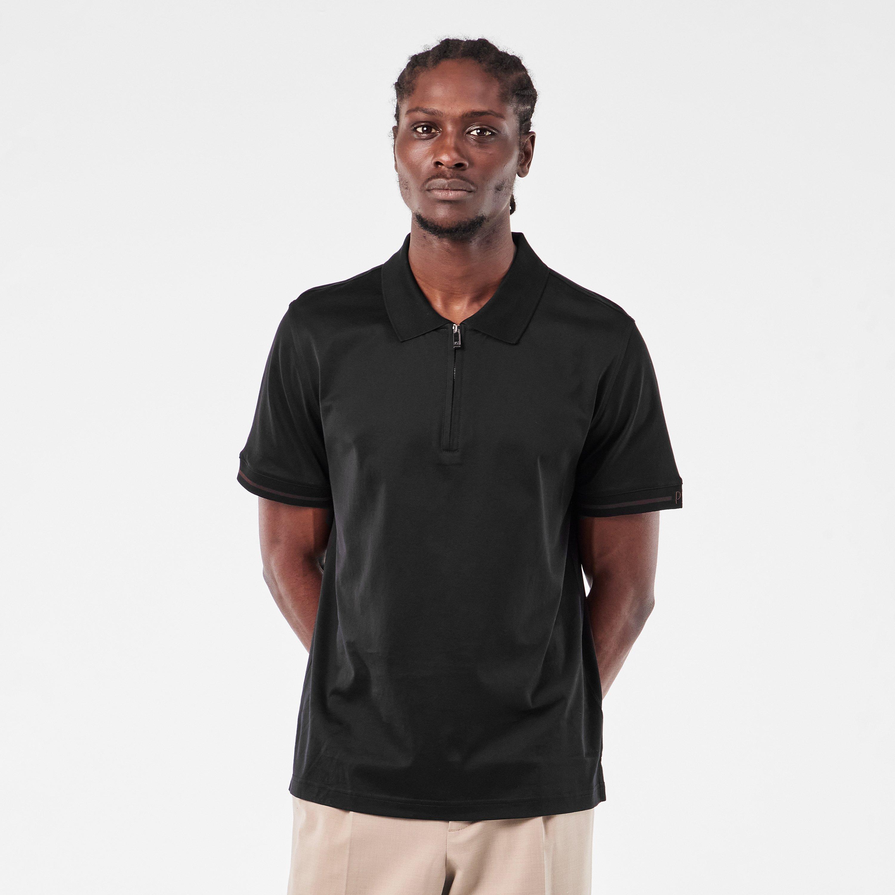 Black - Pal Zileri - Men's Long-Sleeve Polo Shirt - 3