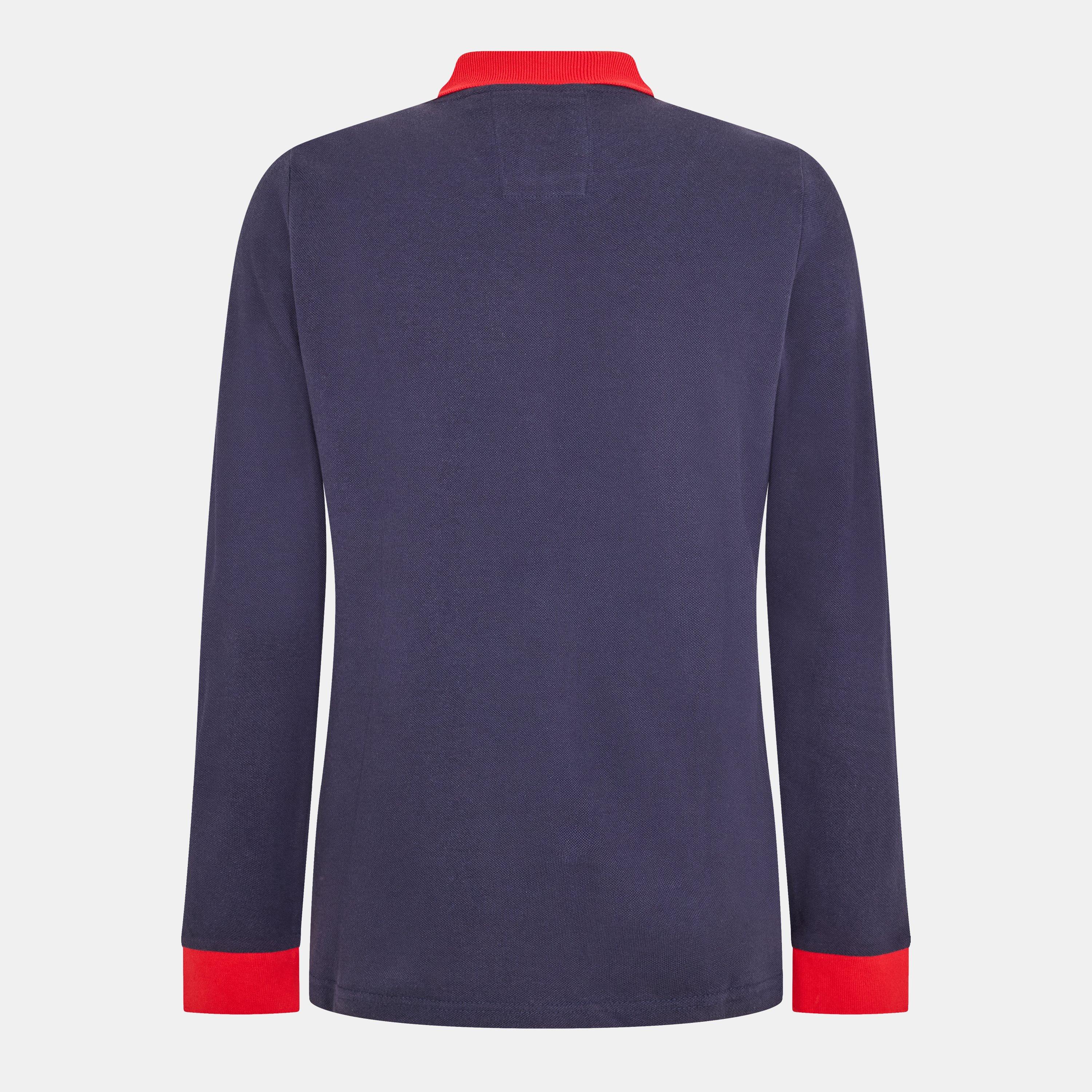 Navy - Luke - Bobbys Long-Sleeve Polo Shirt - 2