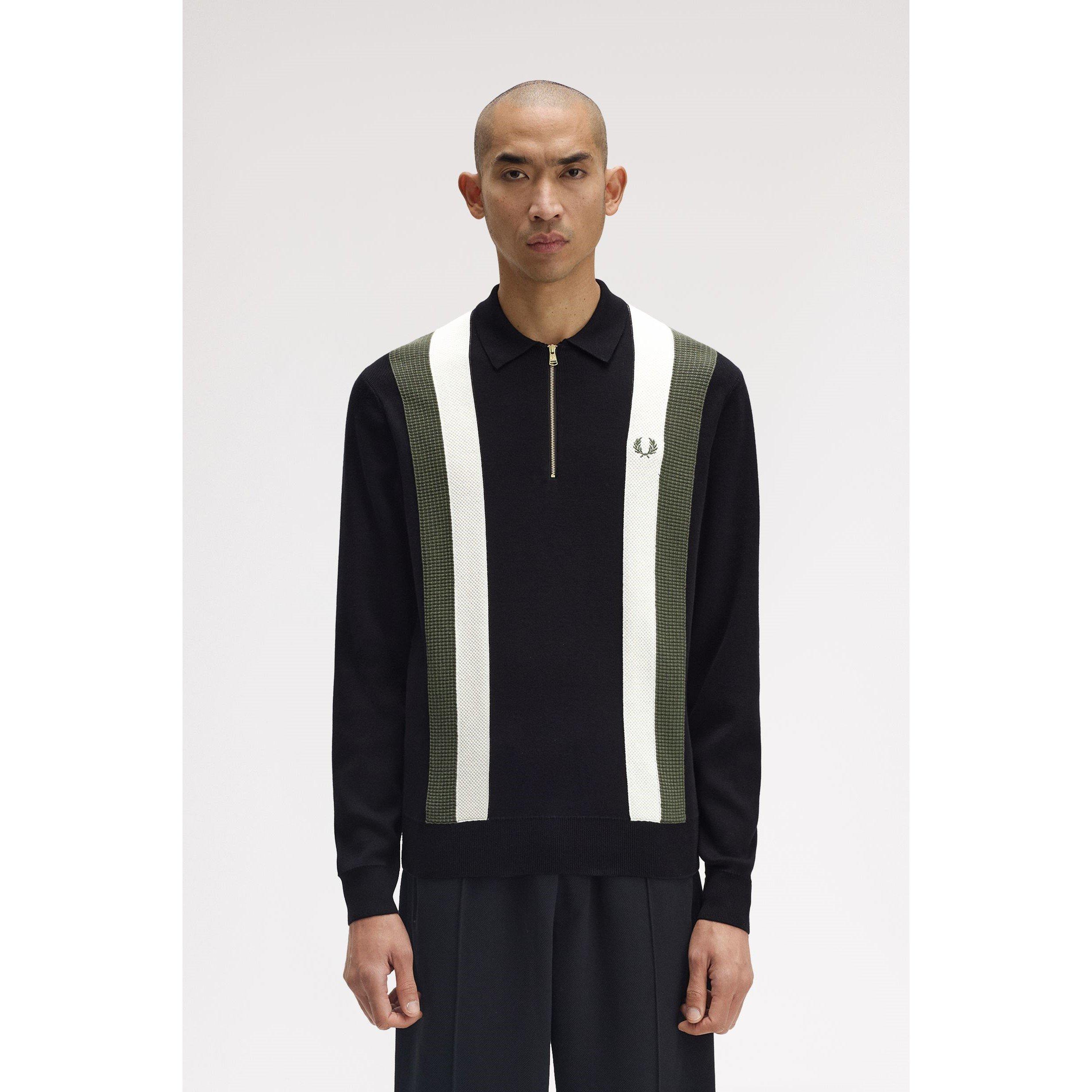 Black 102 - Fred Perry - Zipped Striped Shirt - 3