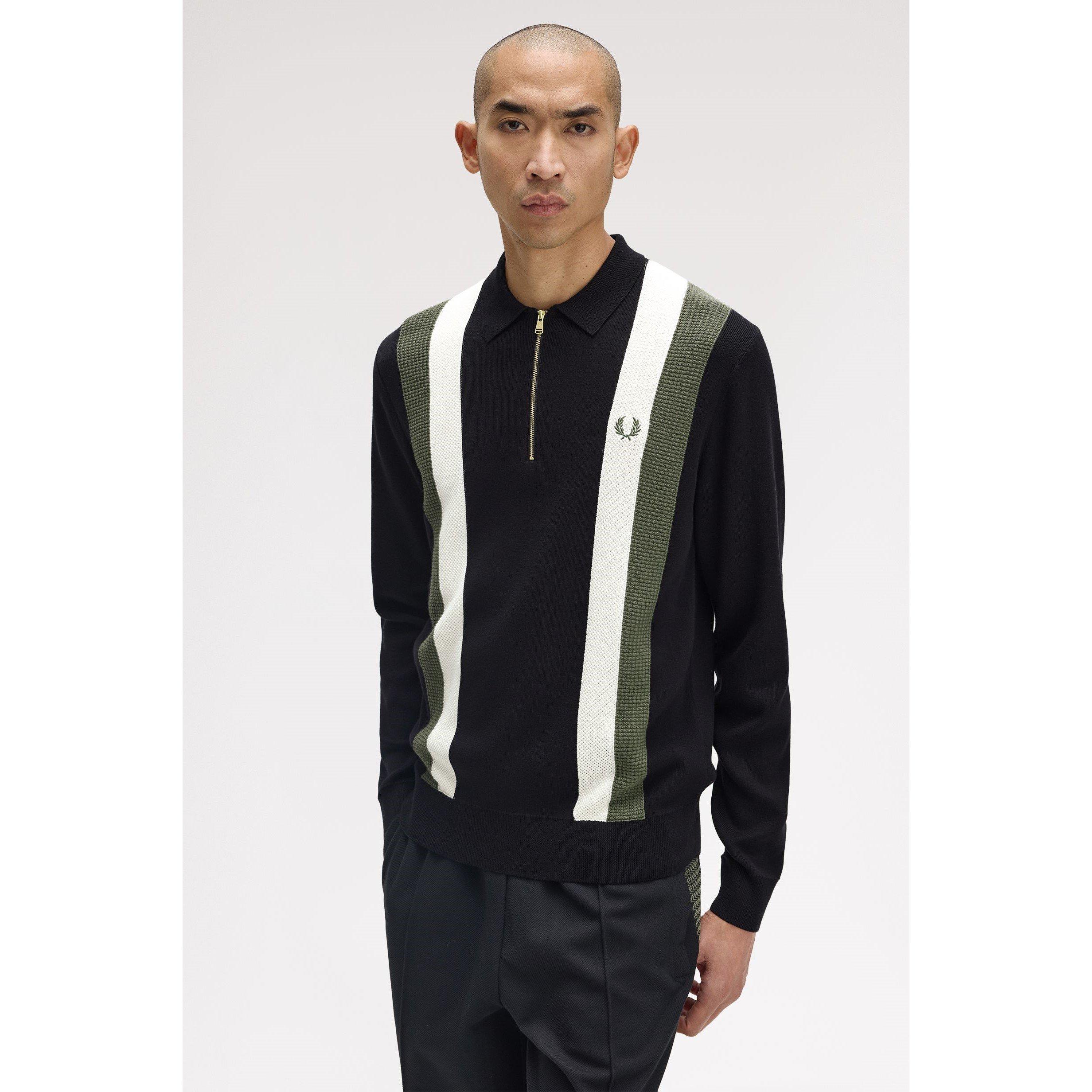Black 102 - Fred Perry - Zipped Striped Shirt - 5