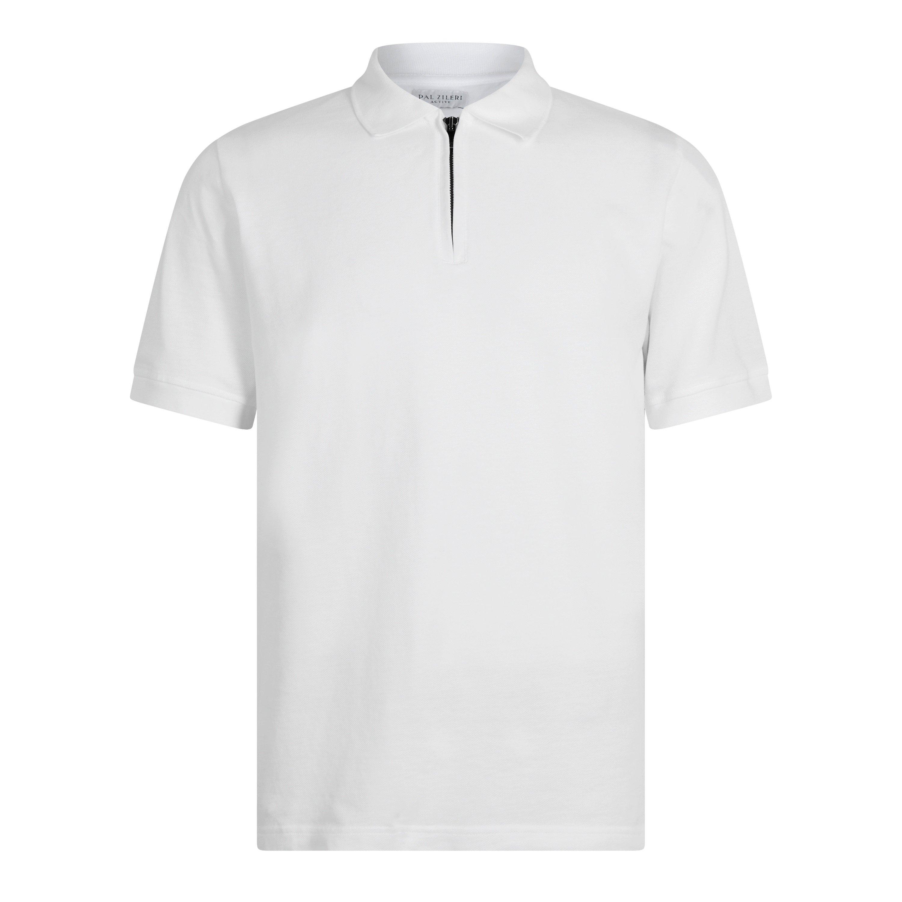 White 82 - Pal Zileri - Short Sleeved Zip Polo Shirt - 1