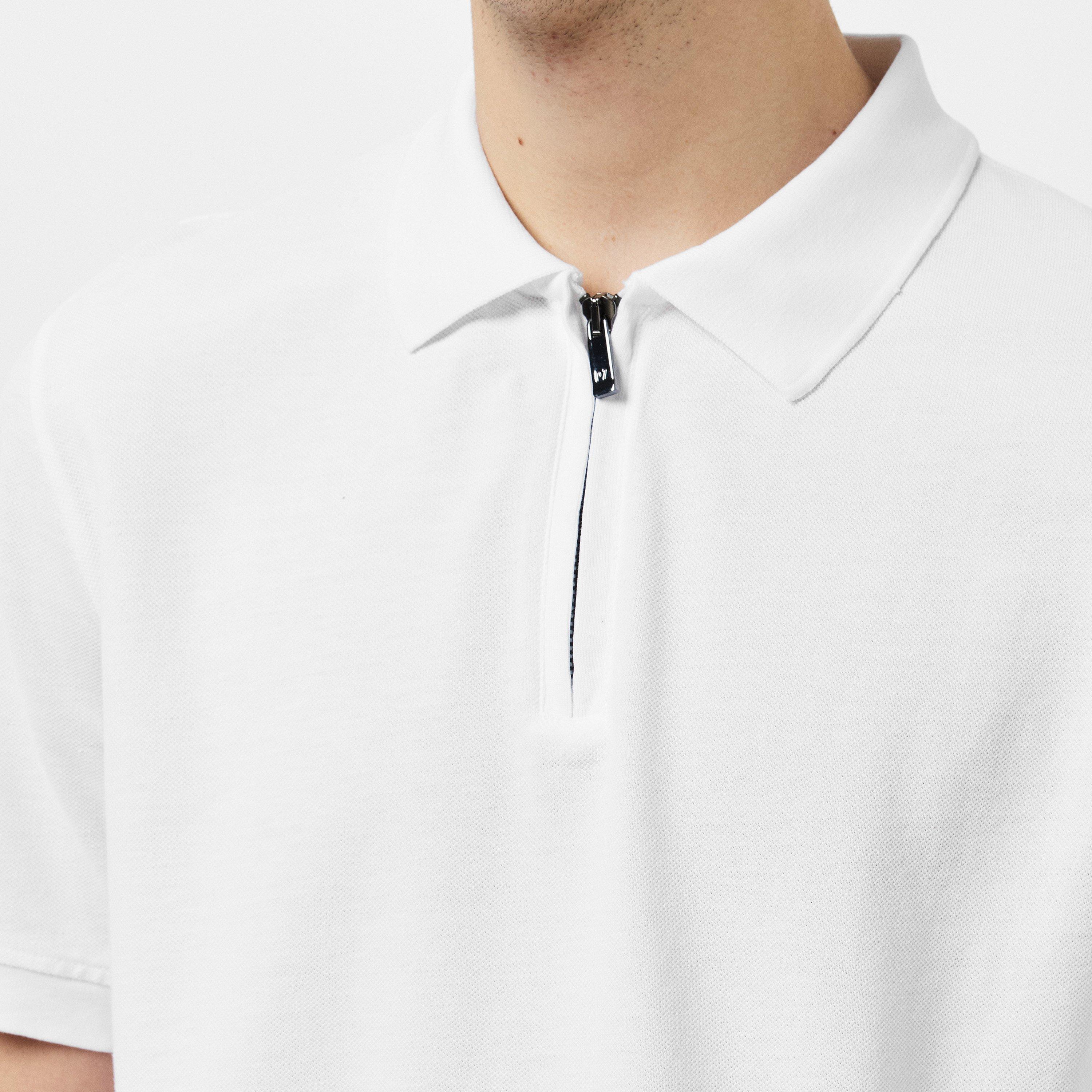 White 82 - Pal Zileri - Short Sleeved Zip Polo Shirt - 5