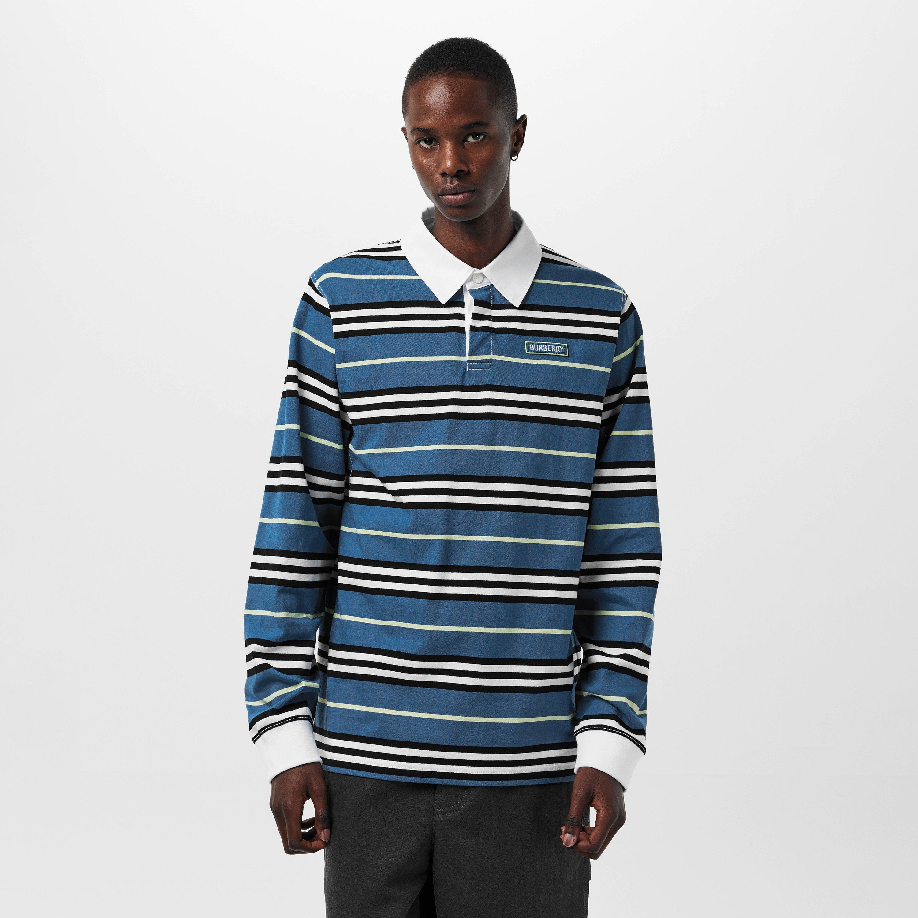 Anchor - Burberry - Men's Burb Stripe Long-Sleeve Polo Shirt - 3