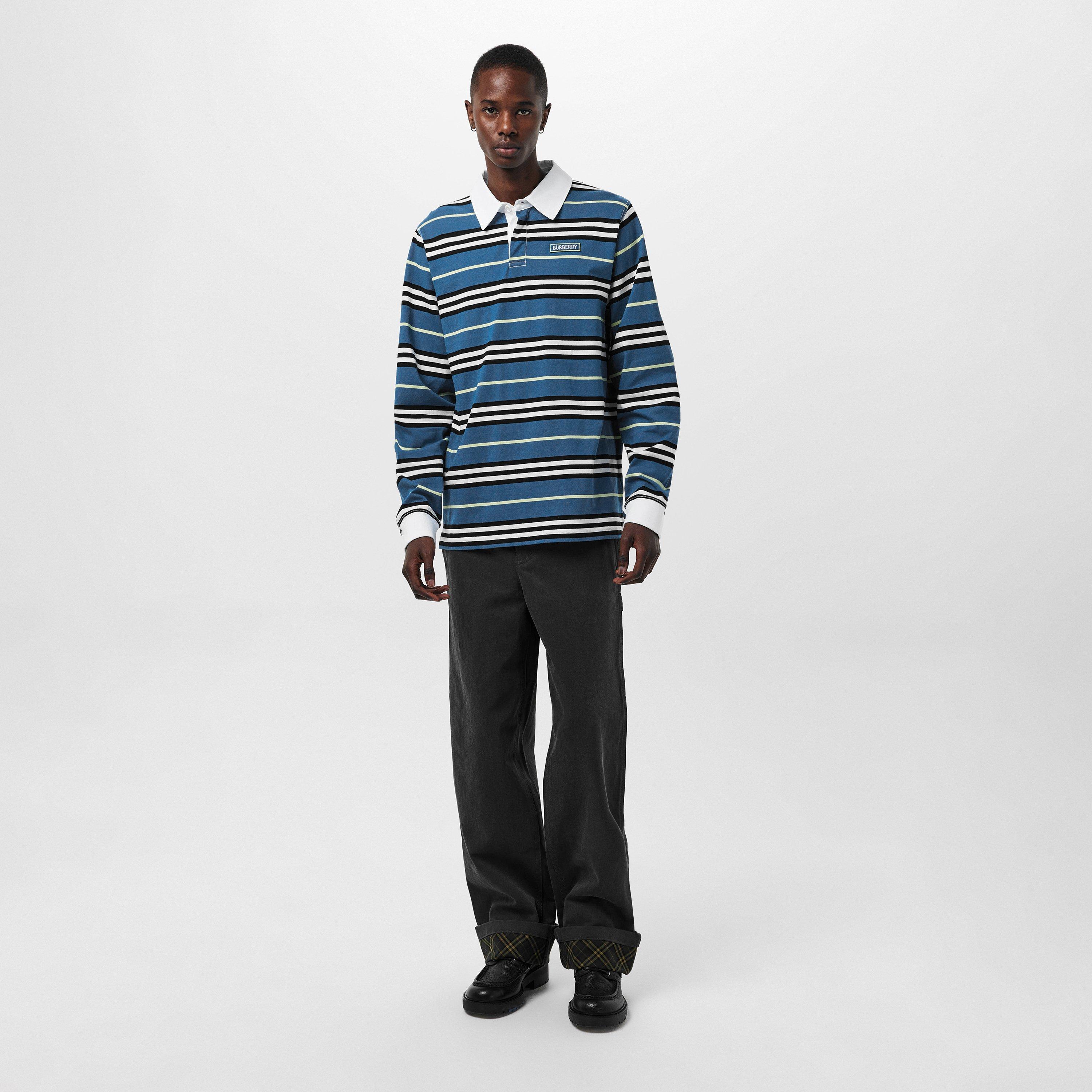 Anchor - Burberry - Men's Burb Stripe Long-Sleeve Polo Shirt - 6
