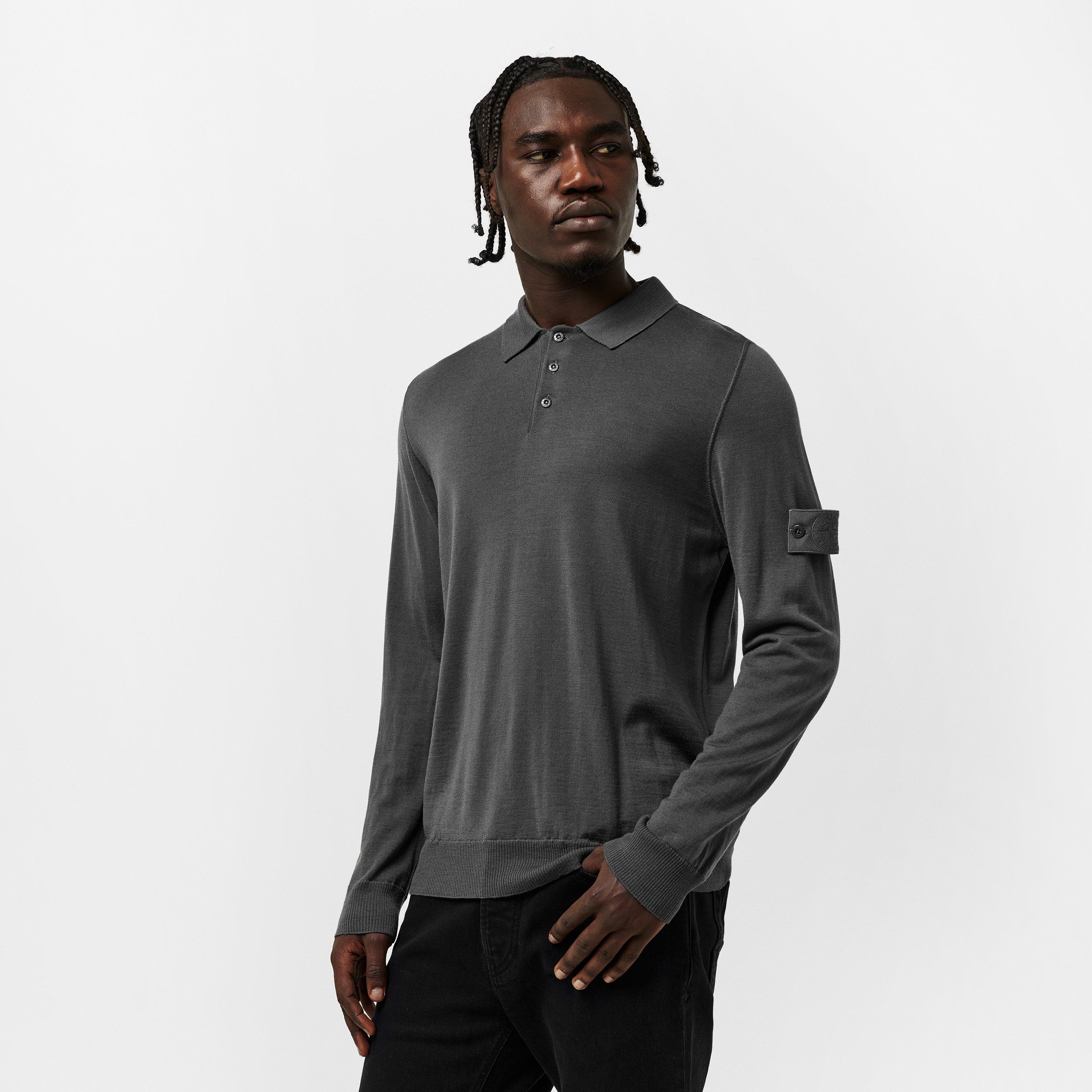 Stone Island | Mens Ghost Knit Polo | Long Sleeve Polos | Cruise