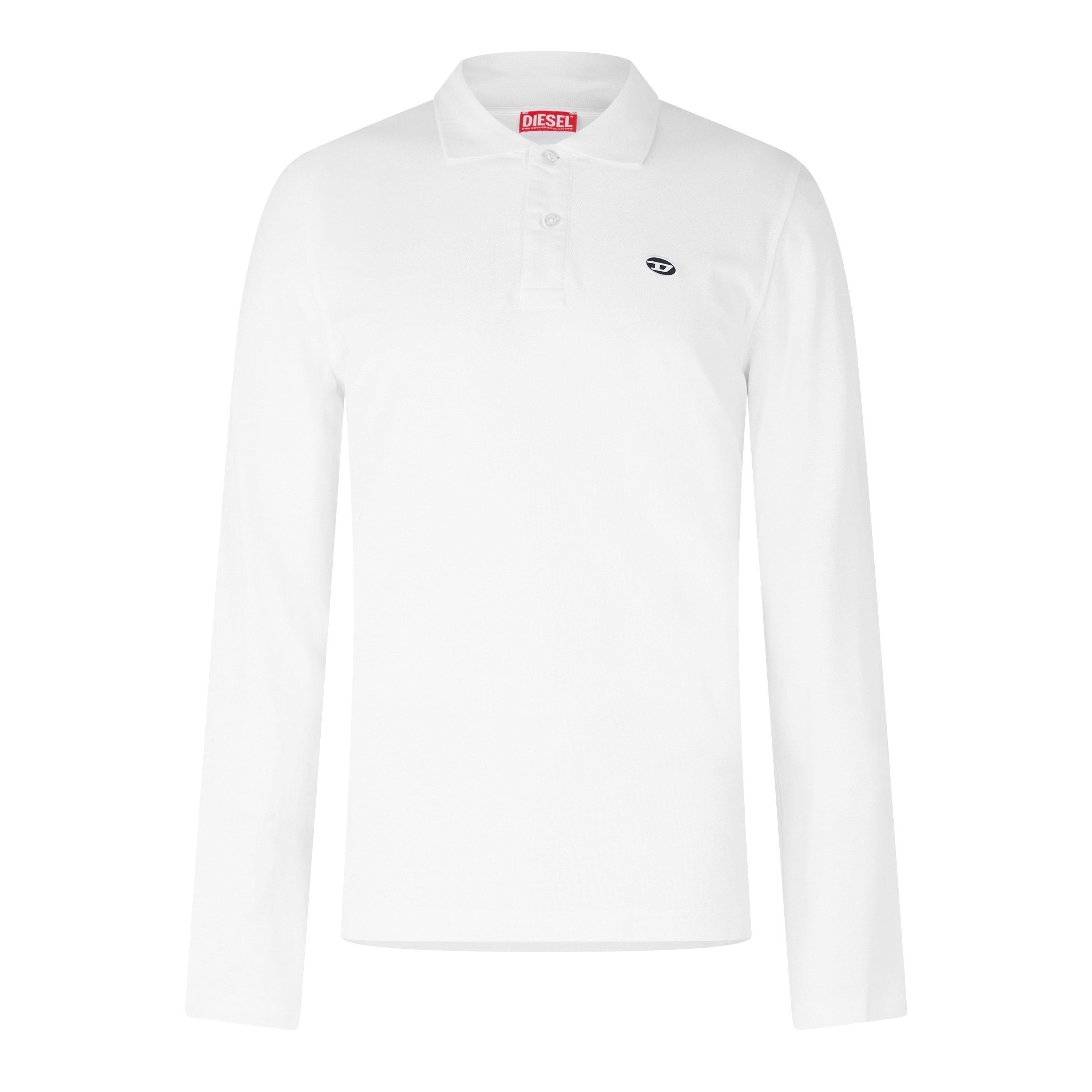 Diesel Men's T-Smith-Doval Long Sleeve Polo Shirt - Bright White - 2XL