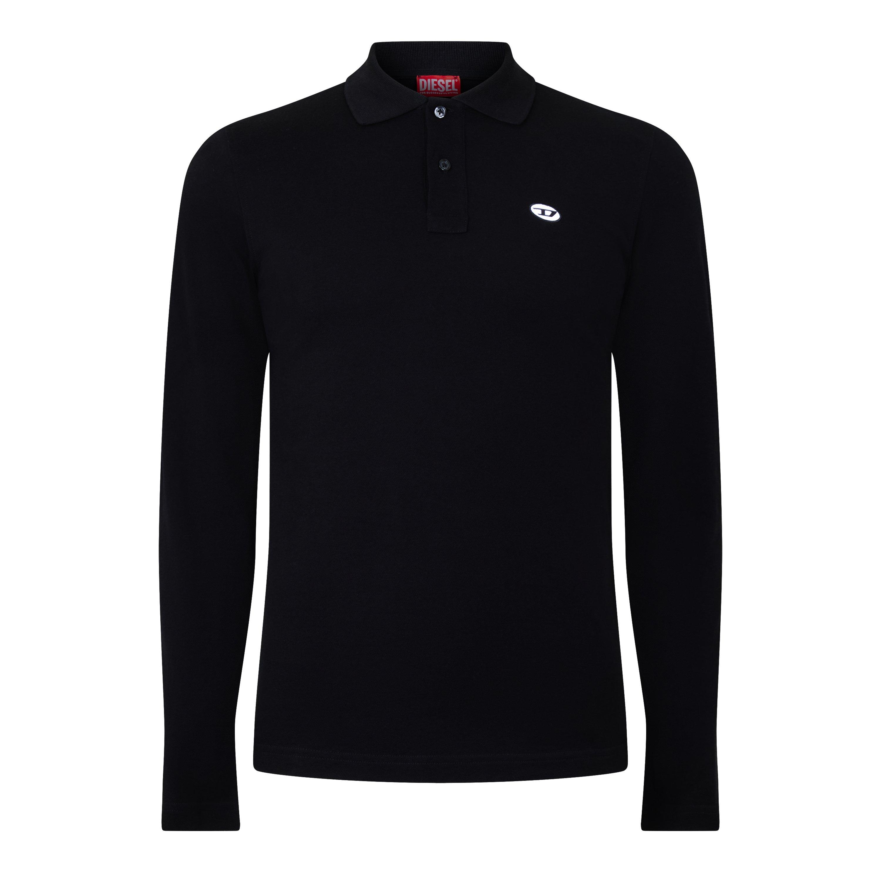 Diesel Men's T-Smith-Doval Long Sleeve Polo Shirt - Black Black B - 2XL