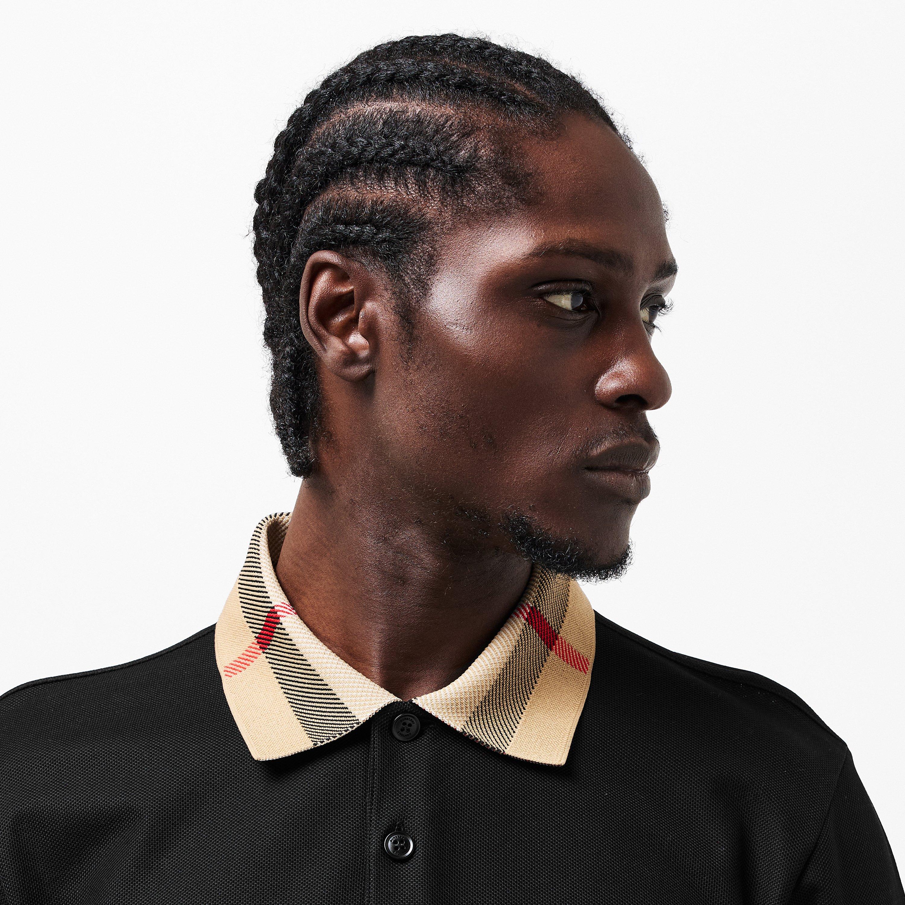 Black - Burberry - Men's Long-Sleeve Polo - 5