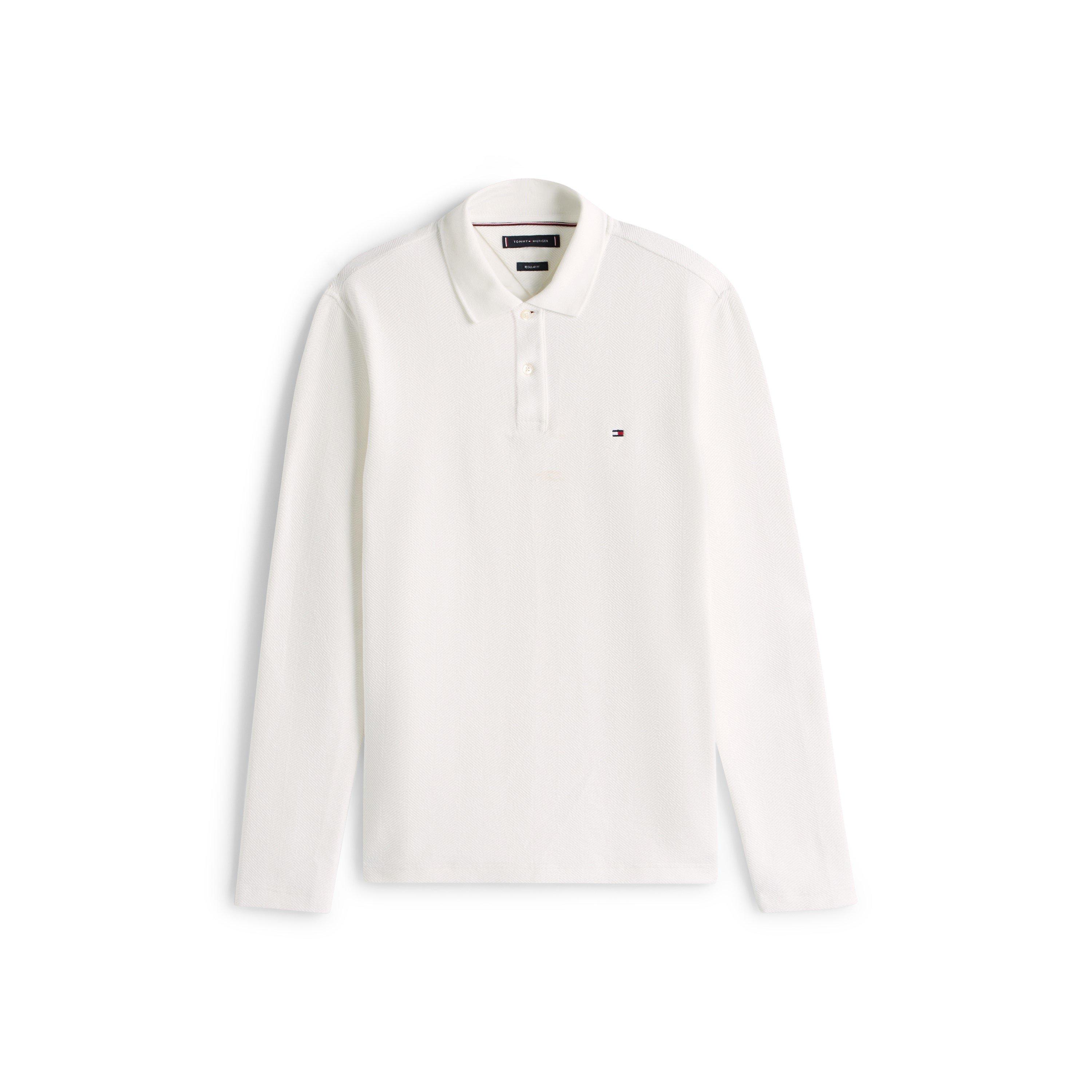 Tommy Hilfiger Men's Herring Long Sleeve Polo Shirt - Ecru Ybl - L