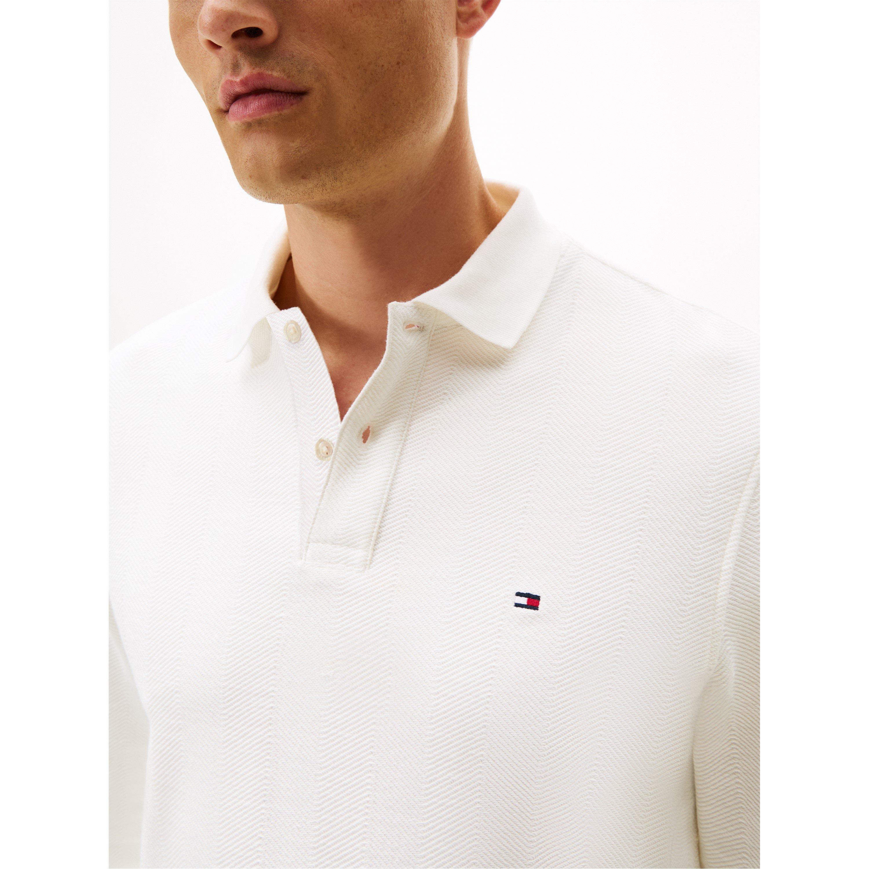 Ecru YBL - Tommy Hilfiger - Men's Herring Long-Sleeve Polo Shirt - 5