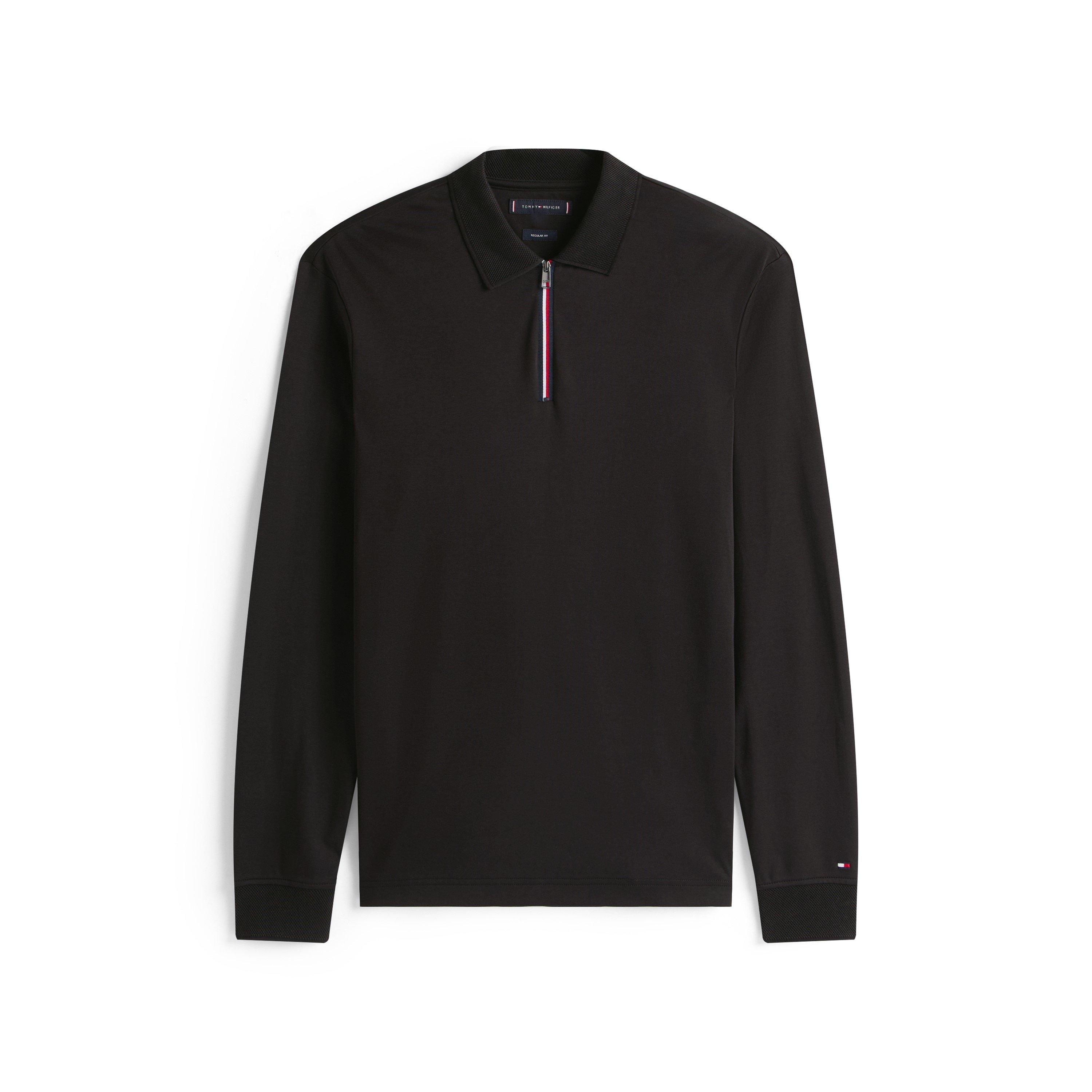 Tommy Hilfiger Men's Long Sleeve Polo Shirt - Black Bds - M