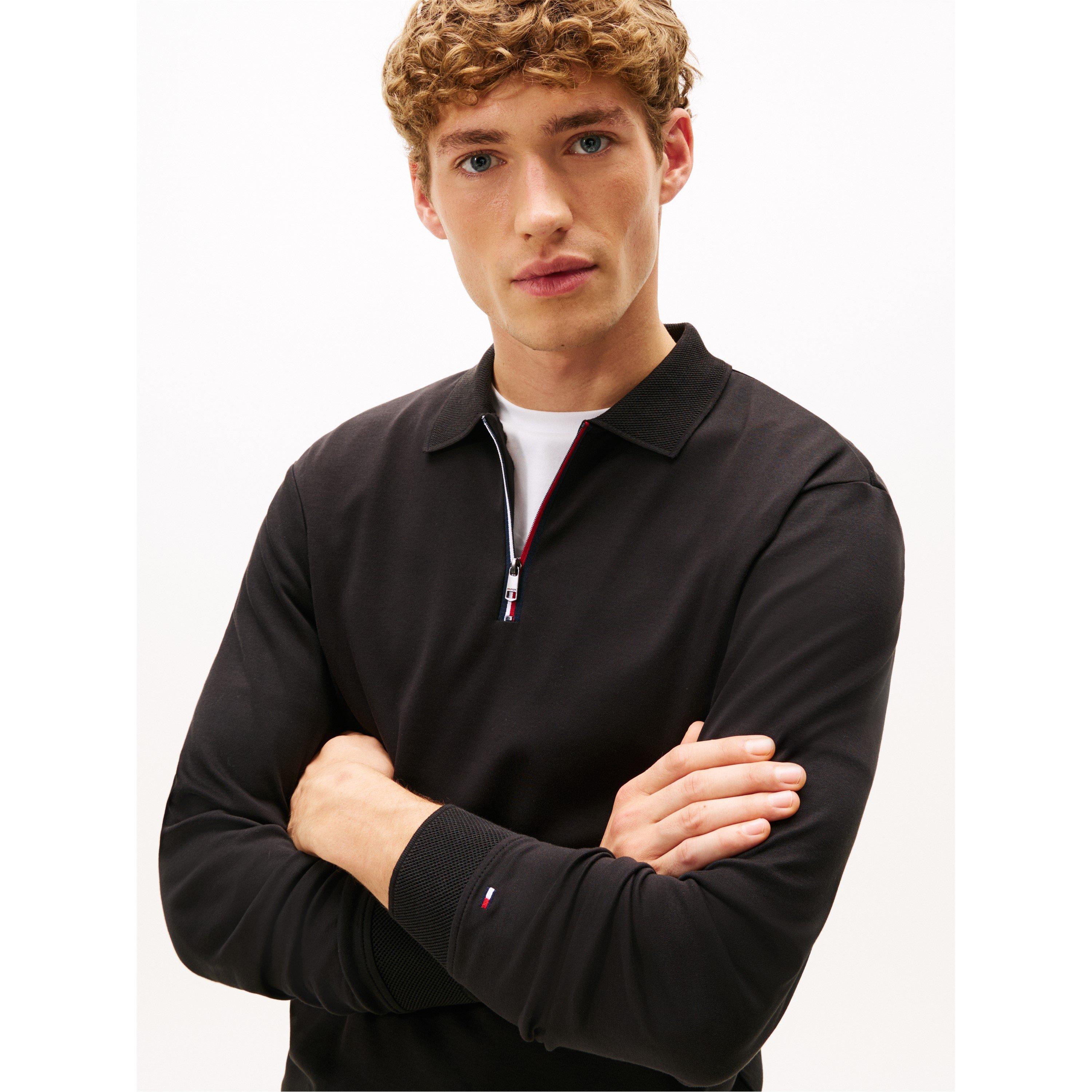 Black BDS - Tommy Hilfiger - Men's Long-Sleeve Polo Shirt - 5