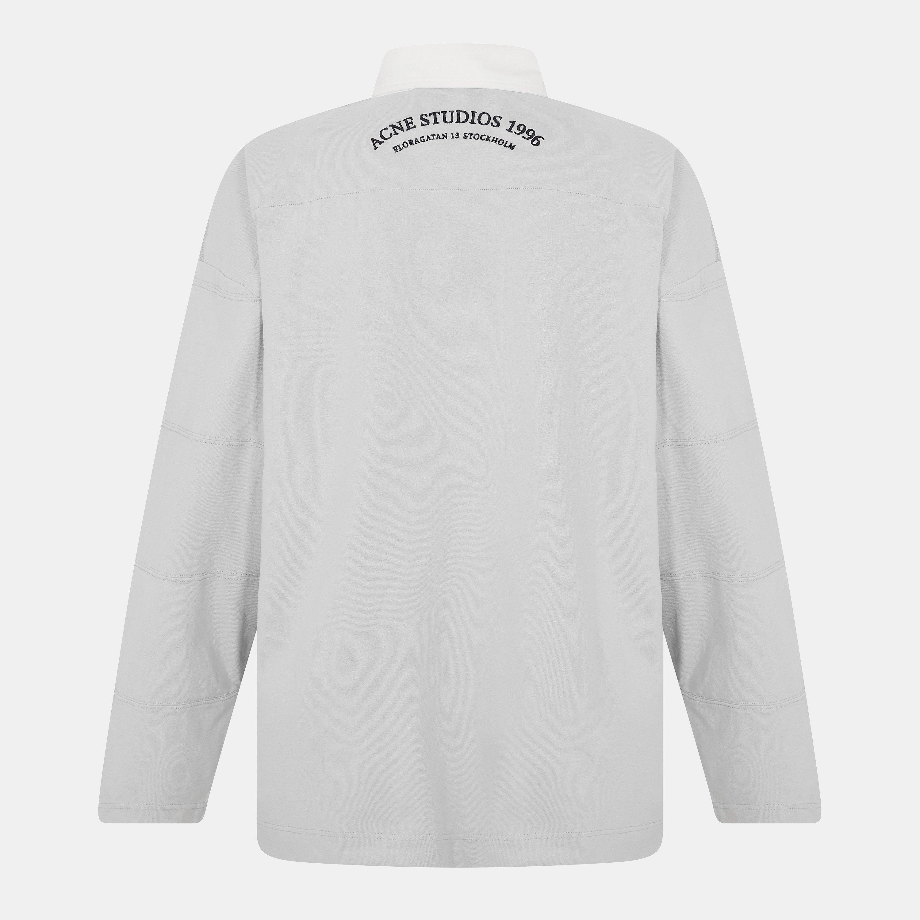 Grey - Acne Studios - Men's Erber Long-Sleeve Polo Shirt - 2