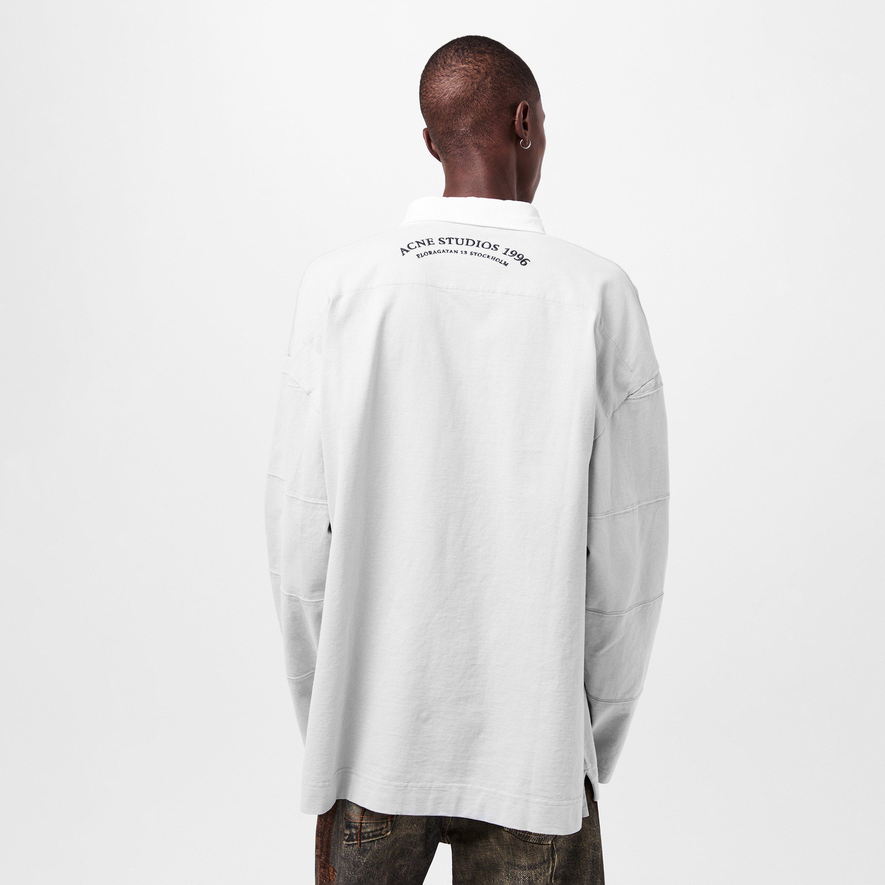 Grey - Acne Studios - Men's Erber Long-Sleeve Polo Shirt - 4