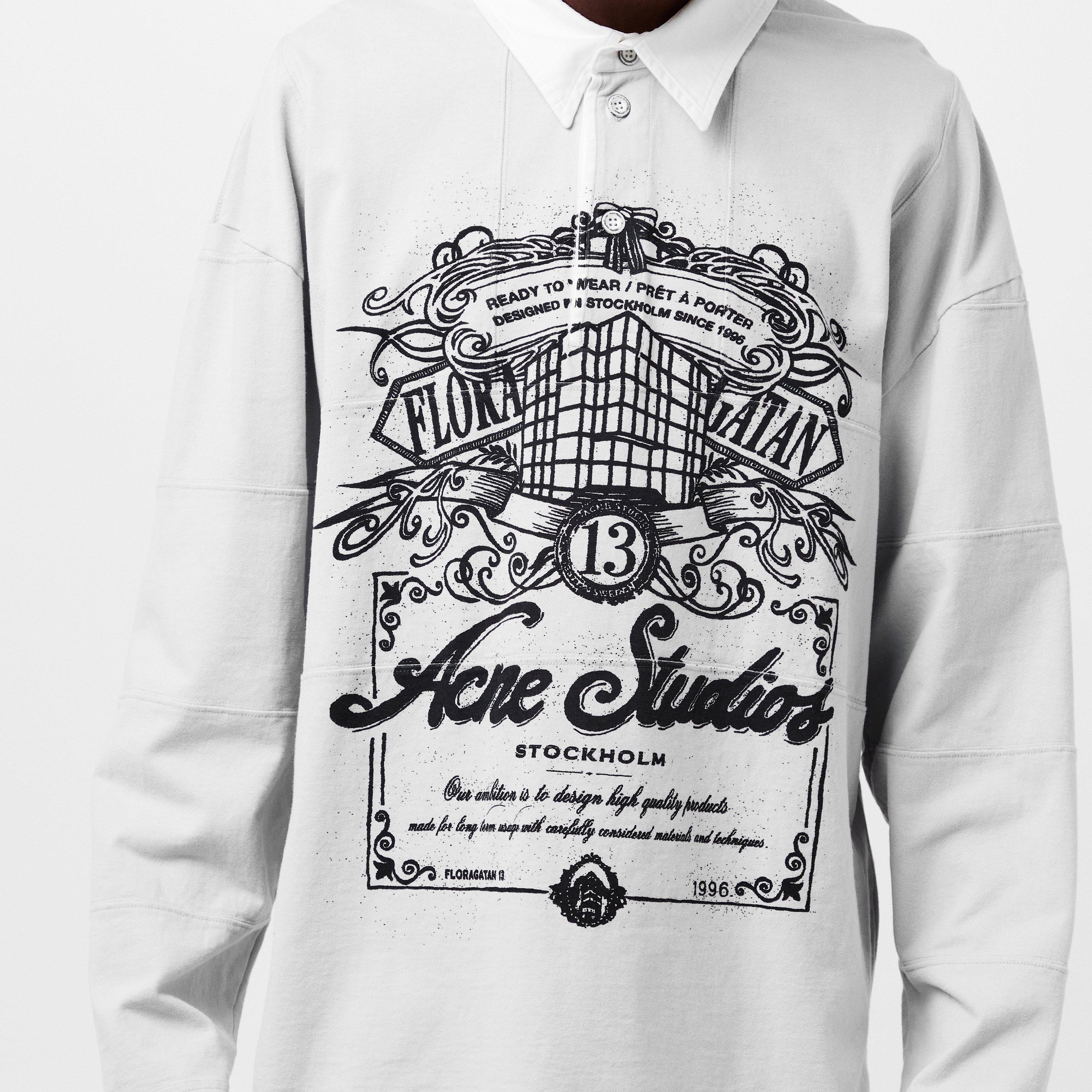 Grey - Acne Studios - Men's Erber Long-Sleeve Polo Shirt - 5