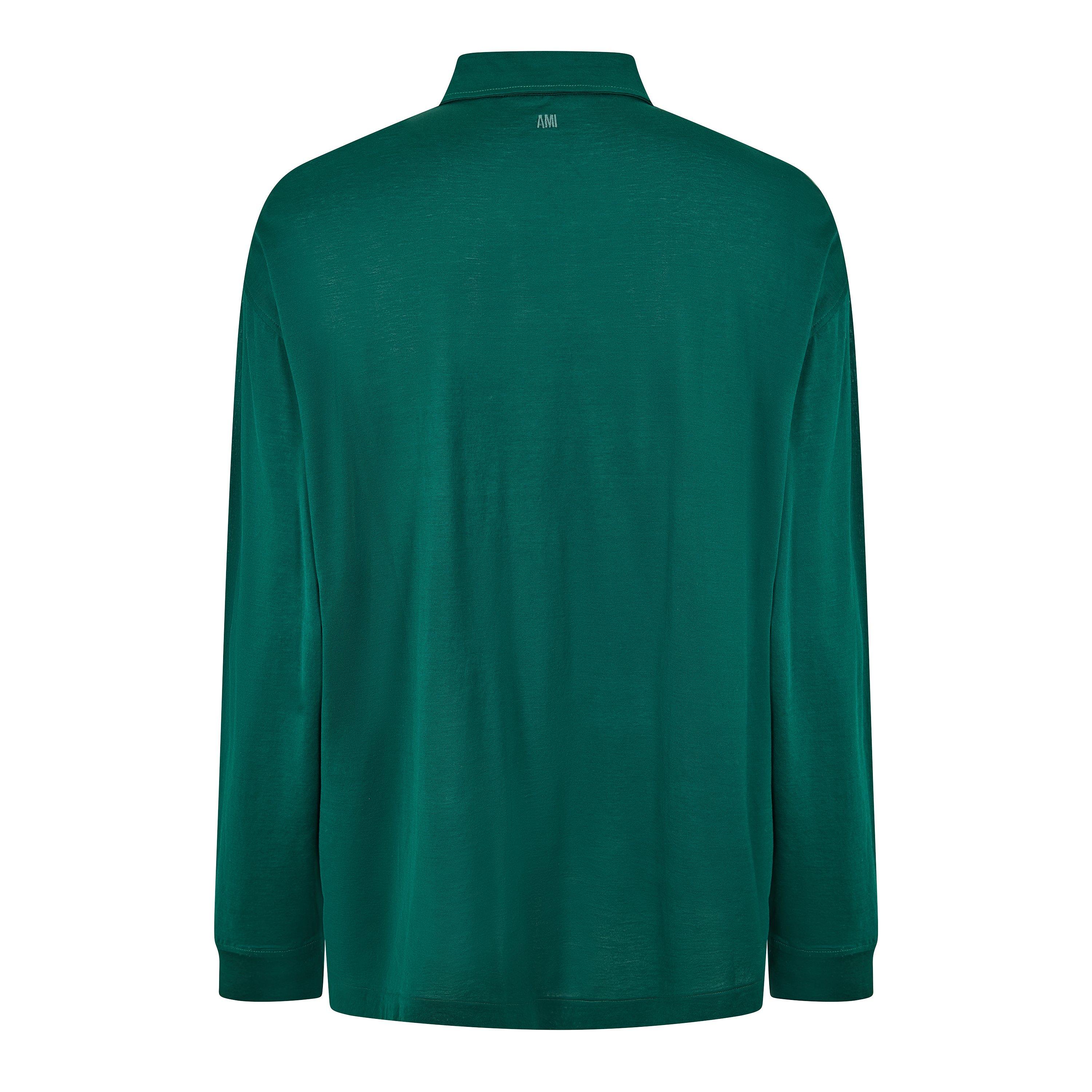 Dark Green - Ami Paris - Men's Long Sleeve Polo Shirt - 2