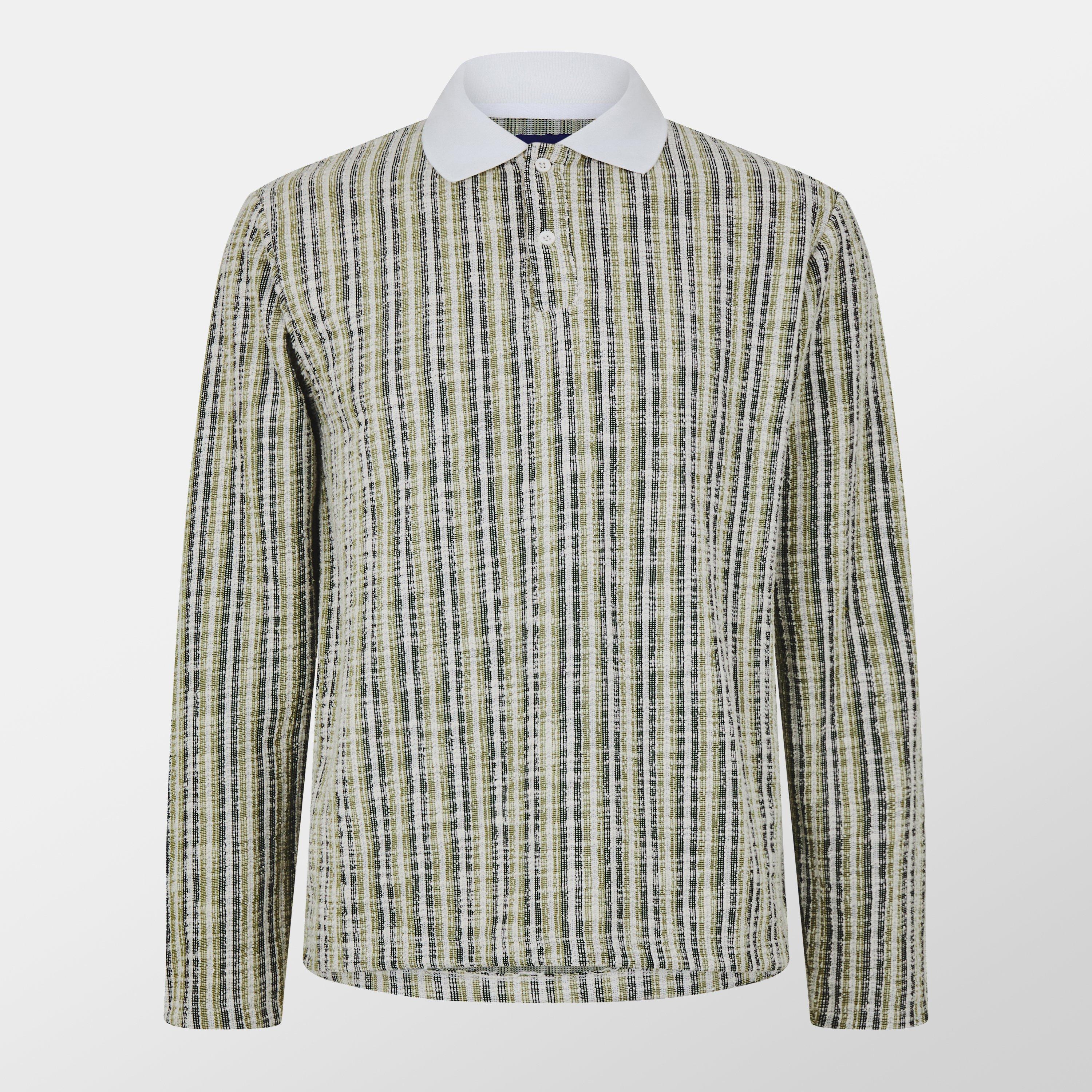 Antique White - Jack and Jones - Men's Long-Sleeve Polo Shirt - 1