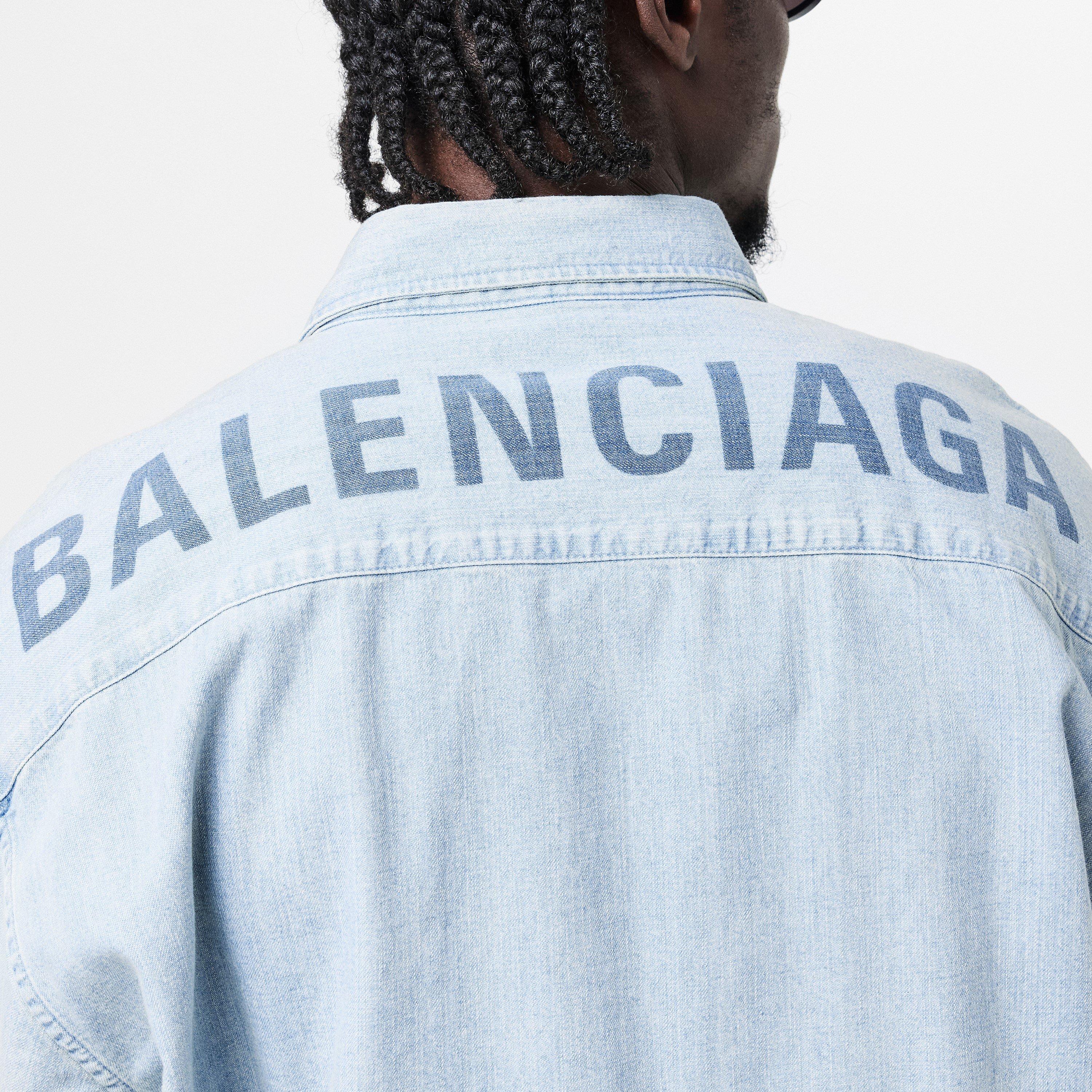 Clear Blue - Balenciaga - Men's Long-Sleeve Polo - 5