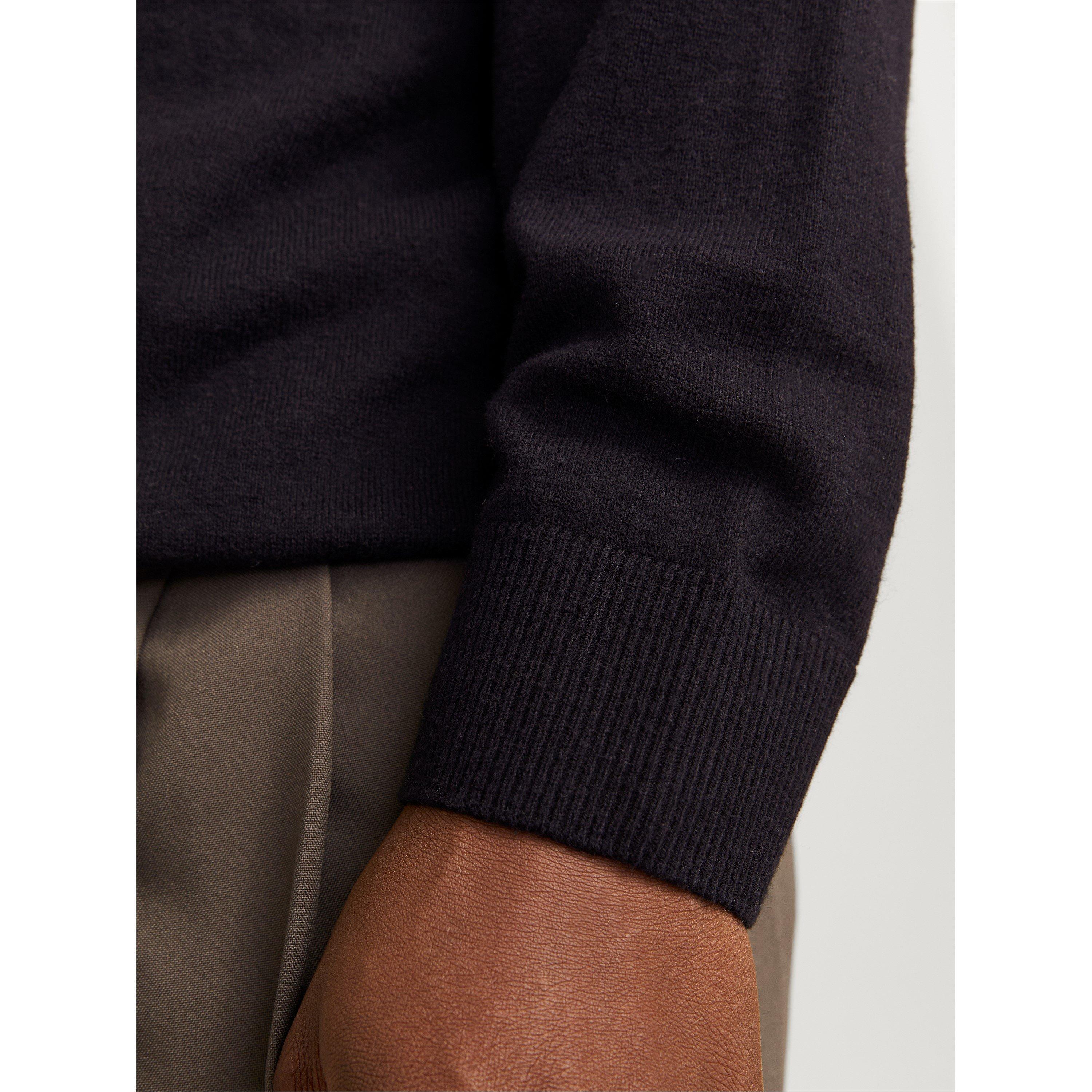 Black - Jack and Jones - Emil Half Zip Knitted Polo Mens - 7