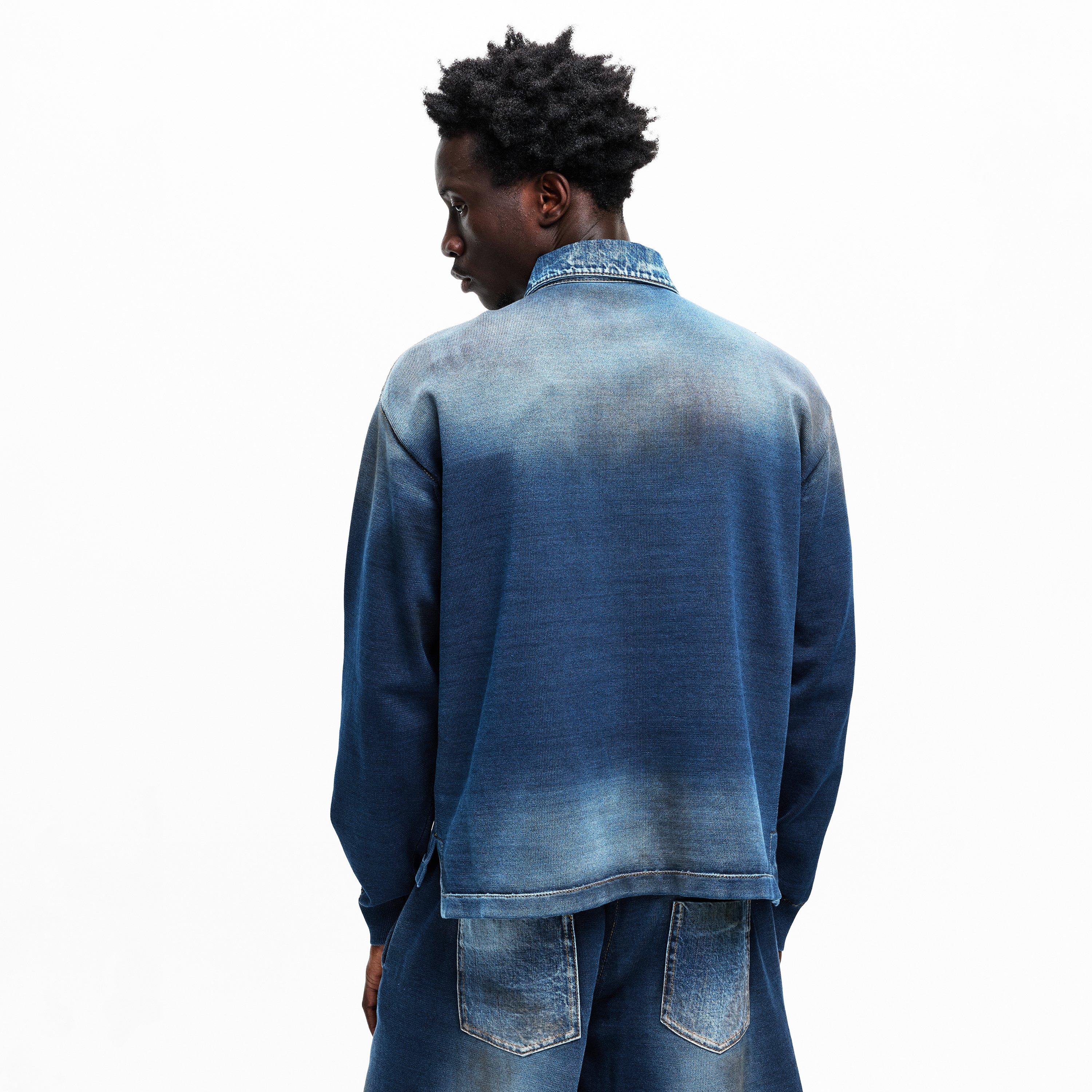 Navy - DSquared2 - DSQ Denim LS Polo Sn61 - 4