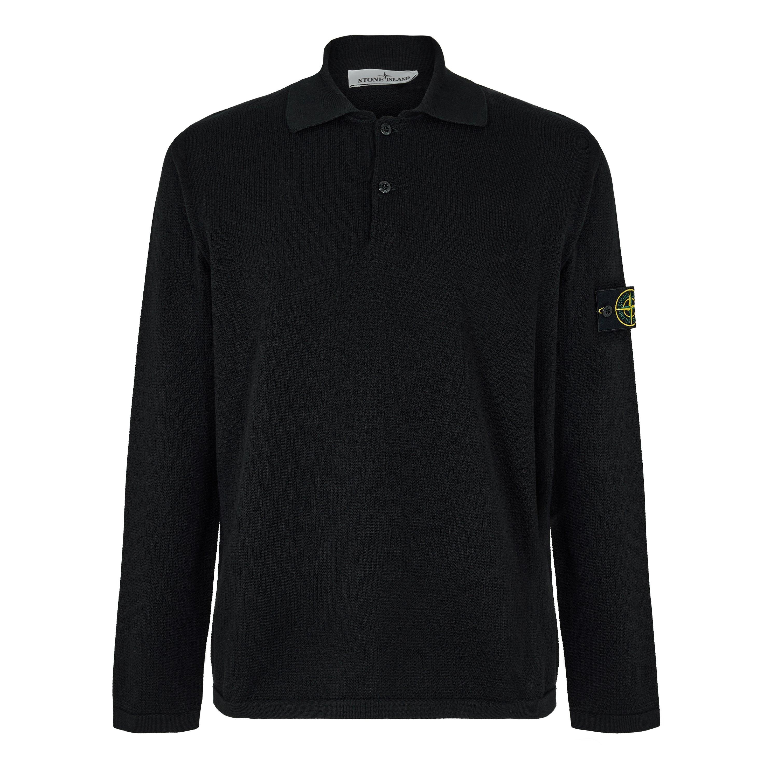 Black V0029 - Stone Island - Mens Knit Polo Shirt - 1