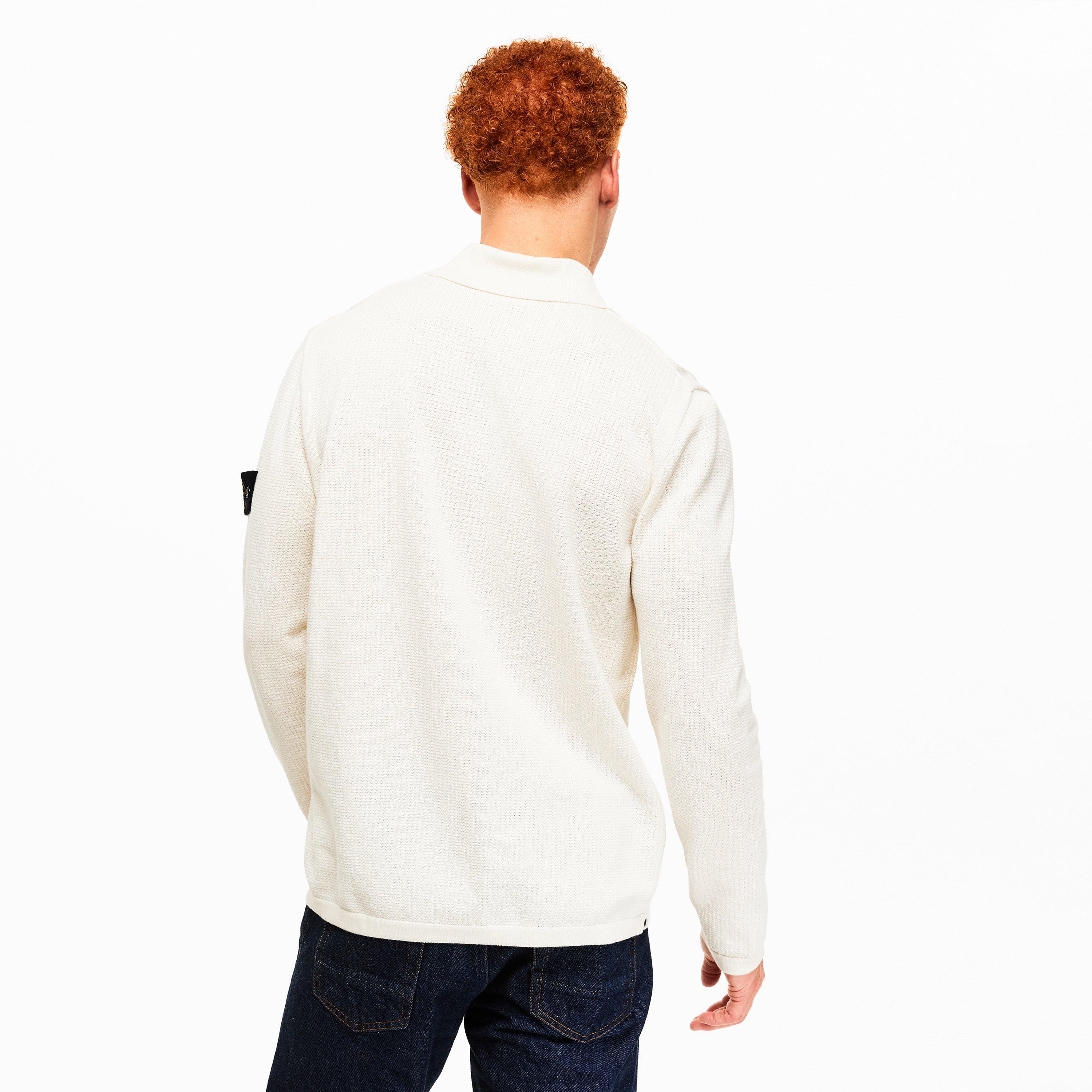 Ivory V0093 - Stone Island - Mens Knit Polo Shirt - 4