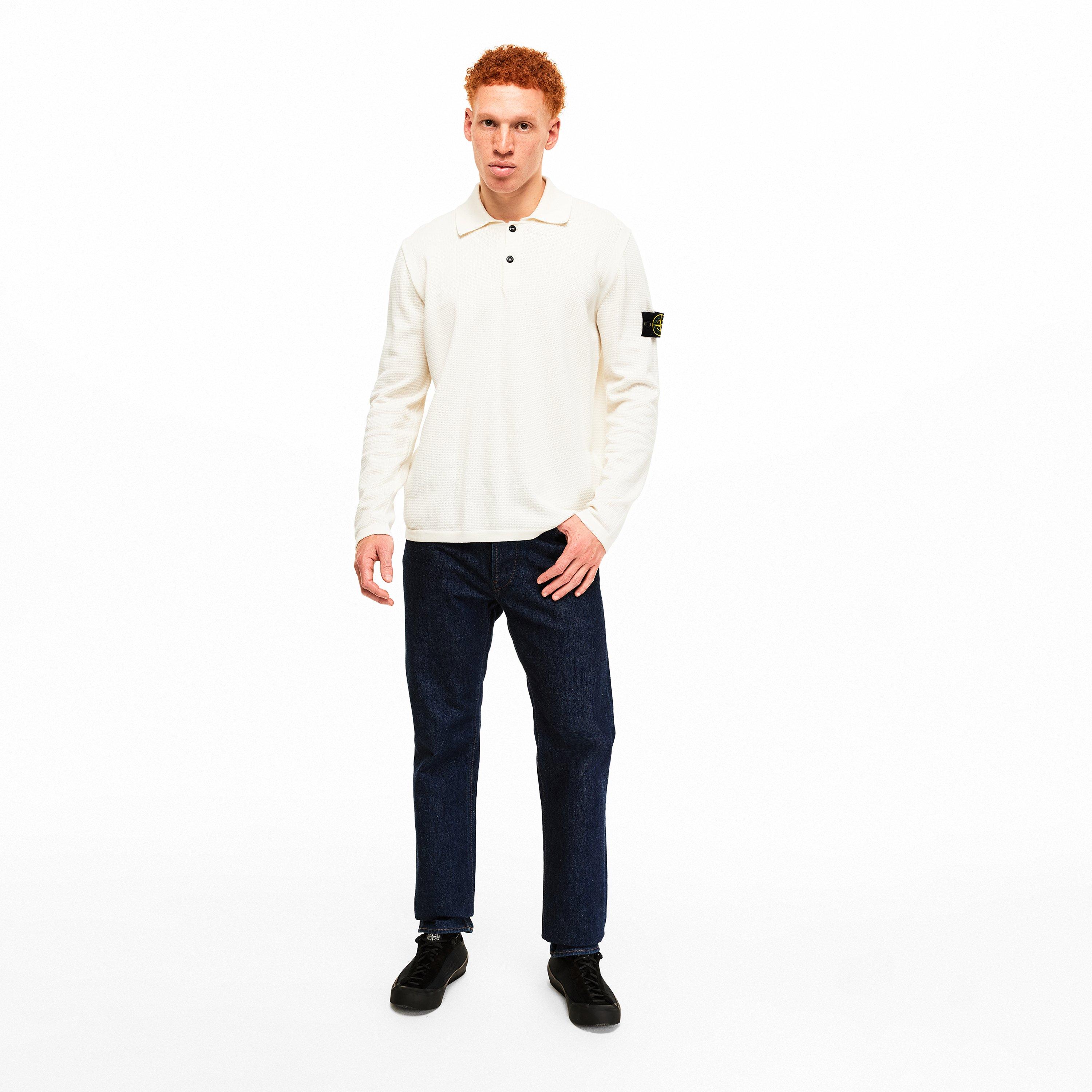 Ivory V0093 - Stone Island - Mens Knit Polo Shirt - 6