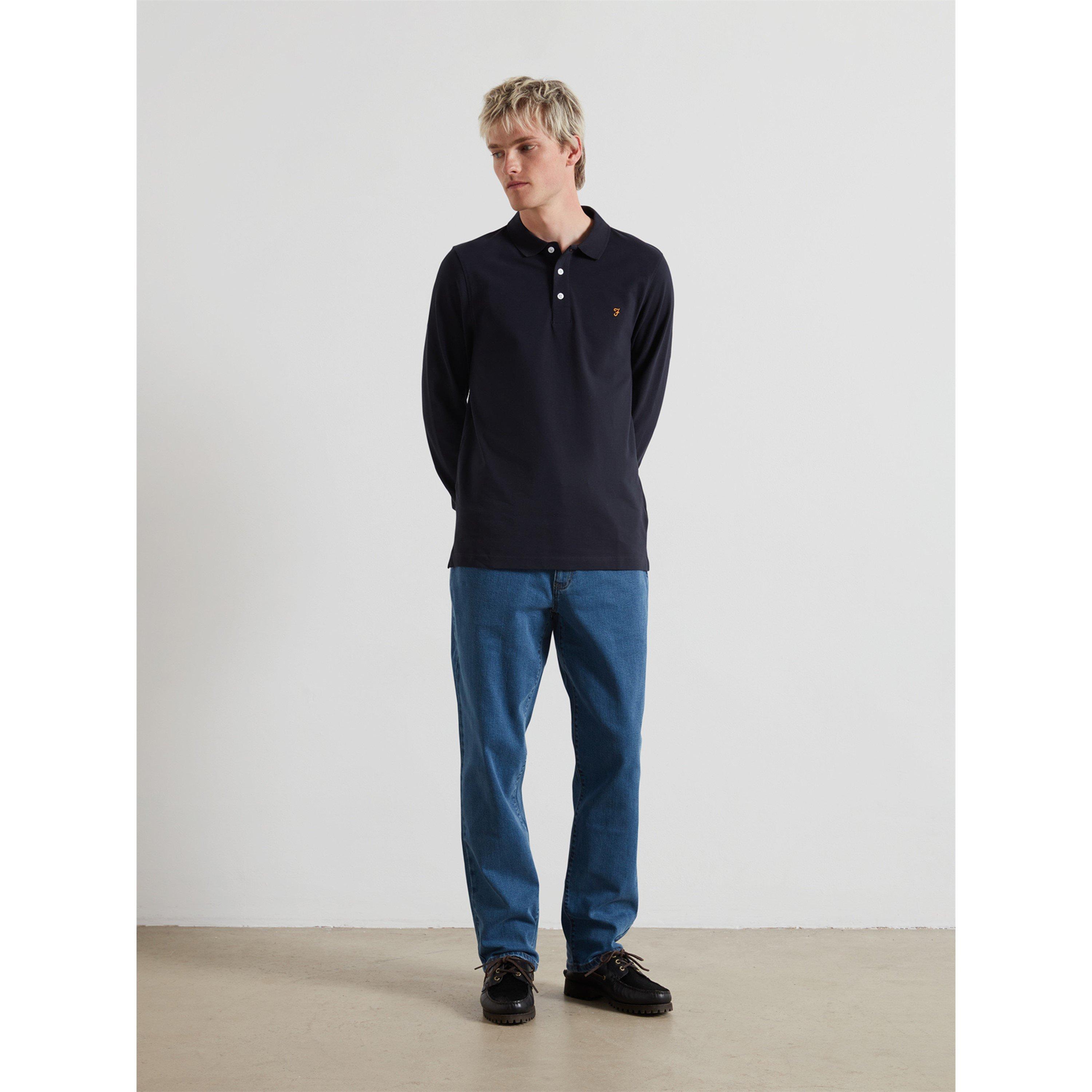 True Navy  412 - Farah - Men's Long-Sleeve Polo Shirt - 2