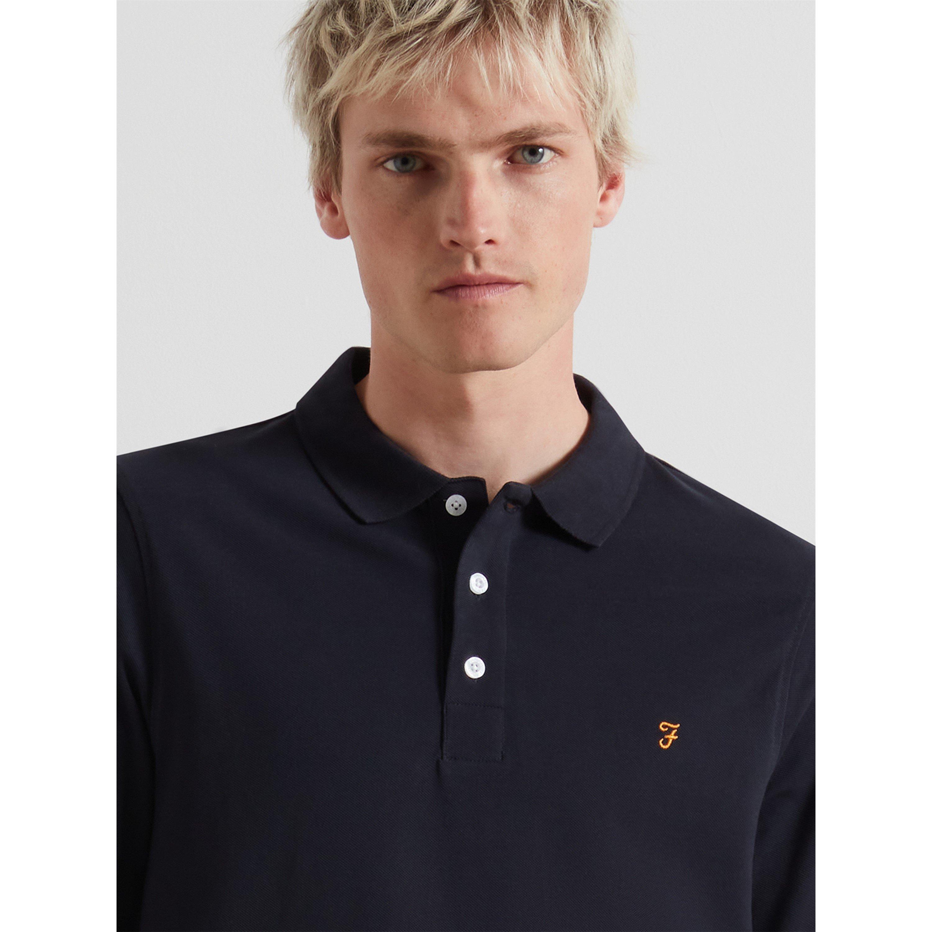 True Navy  412 - Farah - Men's Long-Sleeve Polo Shirt - 4