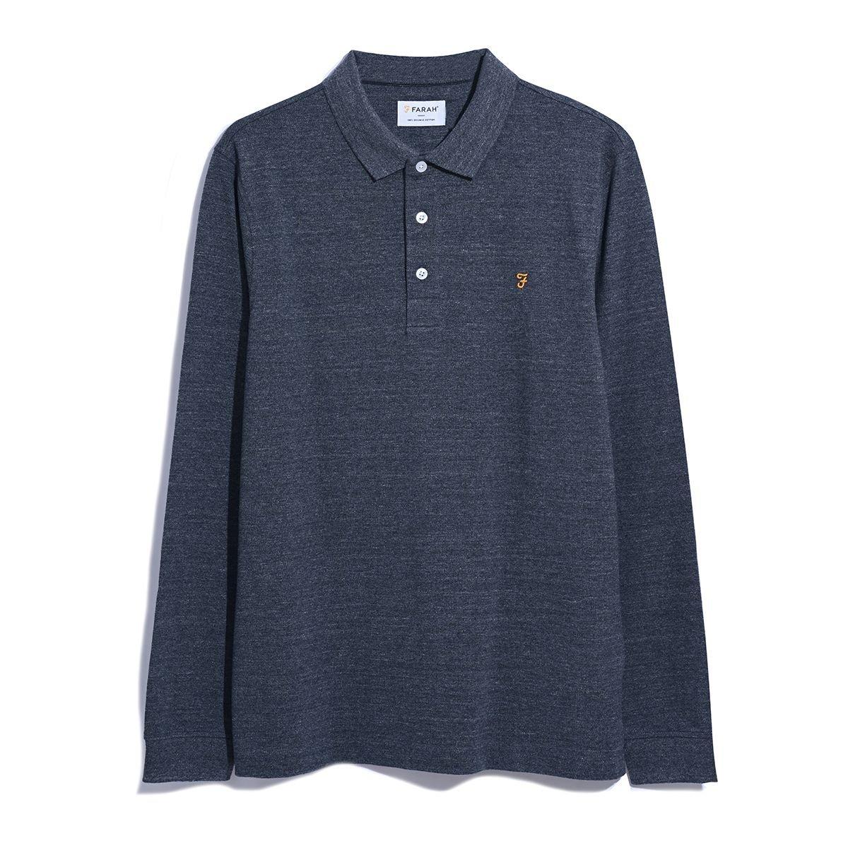 Farah Men's Long-Sleeve Polo Shirt - Grey Farah Grey - Small