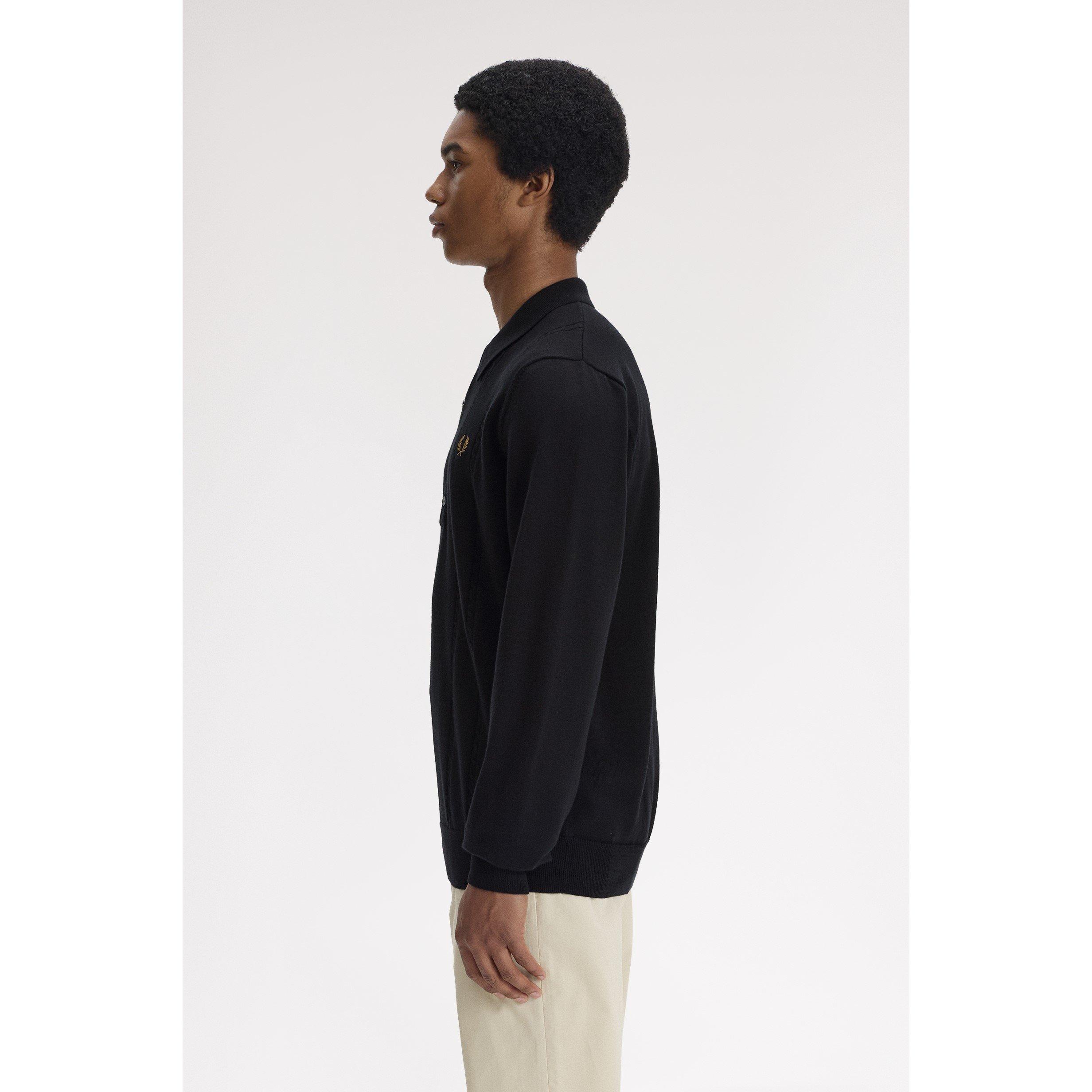 Blk/Gld 102 - Fred Perry - Fred Cable Knit LS Sn62 - 4