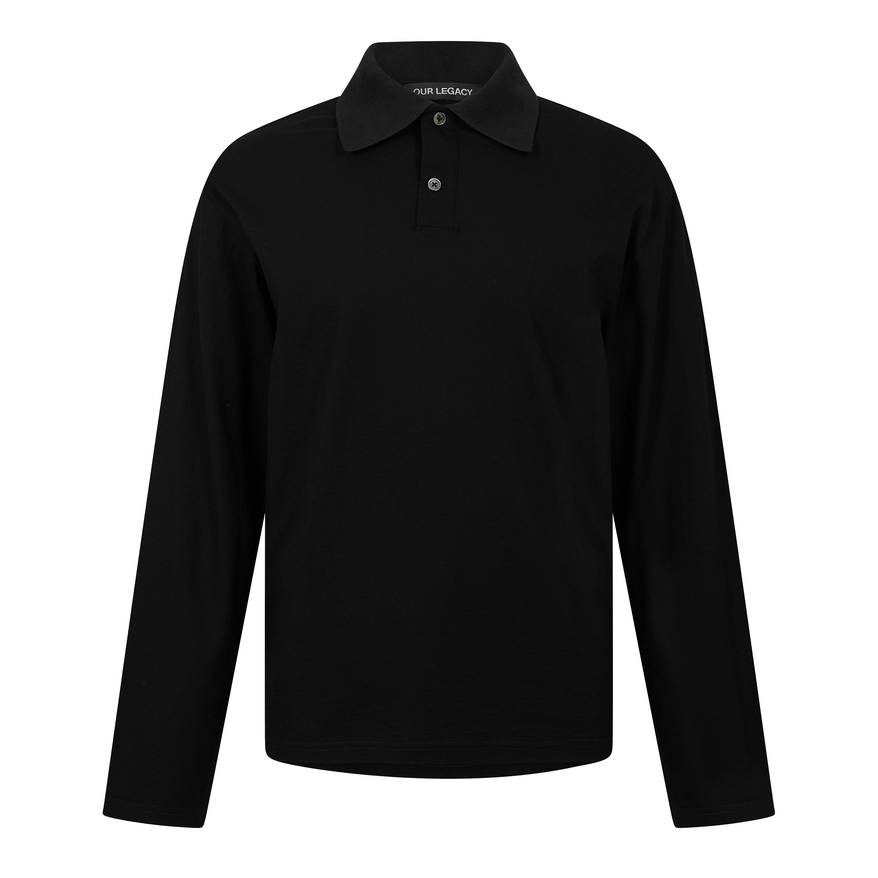 Black - Our Legacy - Men's Long Sleeve Polo Shirt - 1