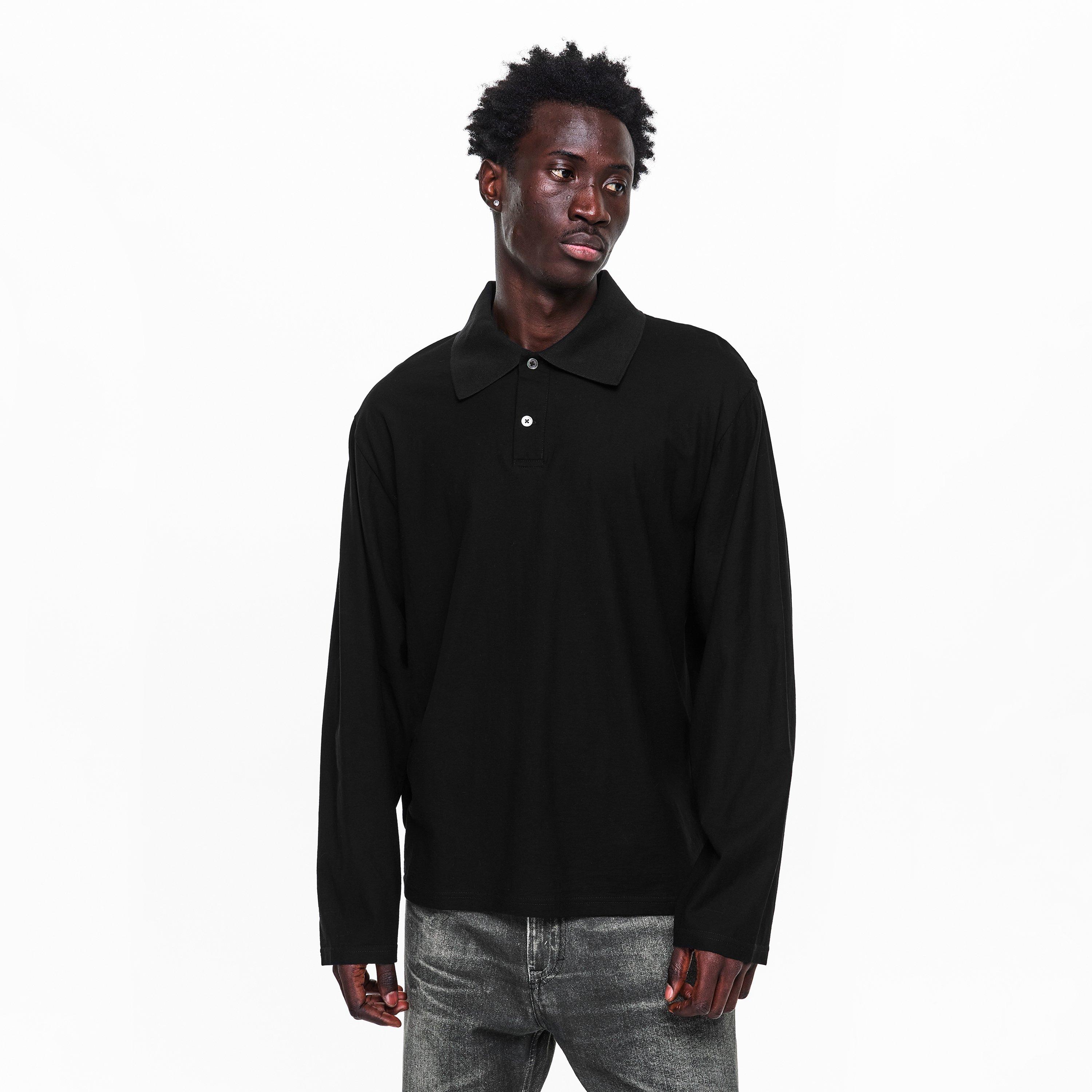 Black - Our Legacy - Men's Long Sleeve Polo Shirt - 3